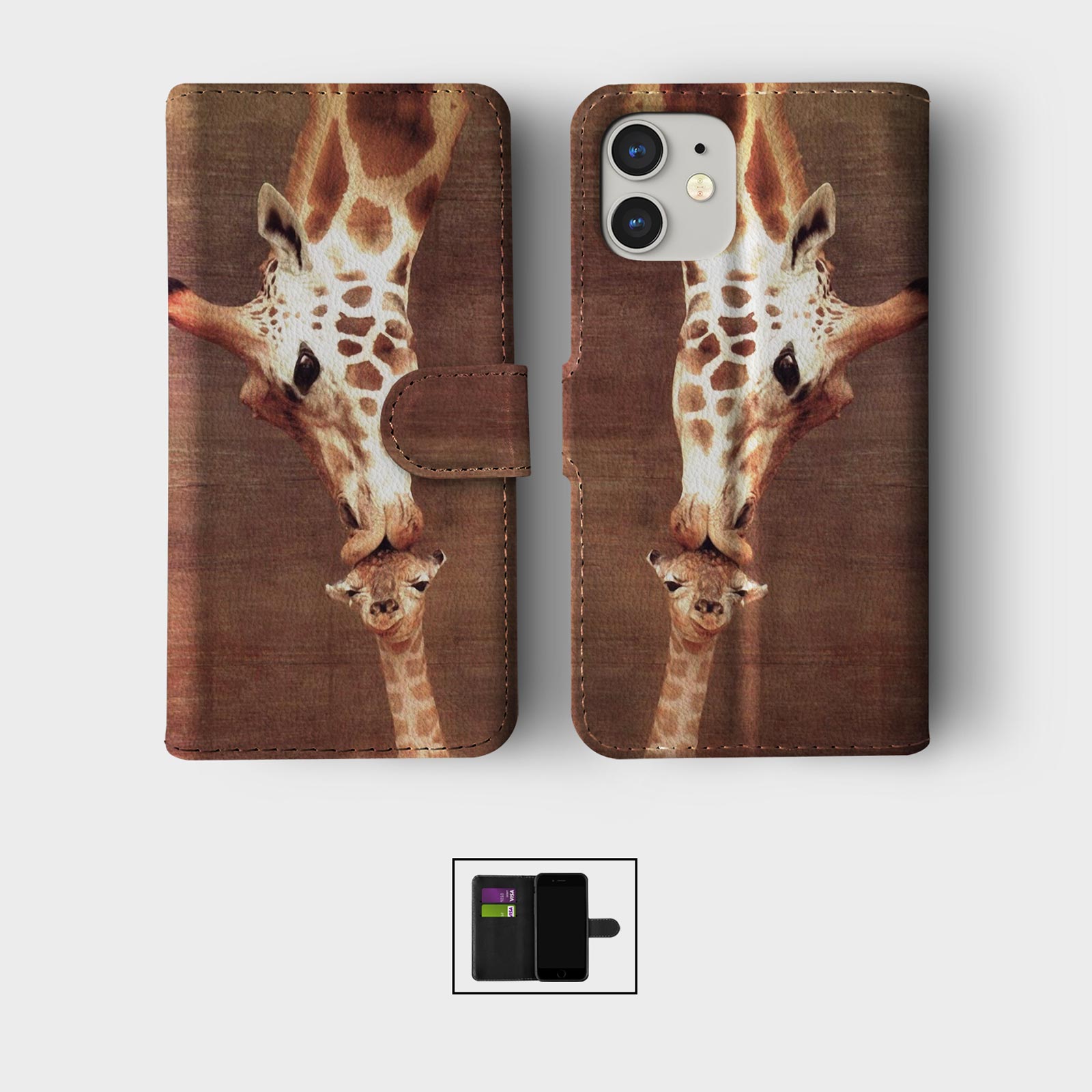 CASE FOR IPHONE 16 16E 15 14 12 SE PRO MAX WALLET FLIP PHONE COVER ANIMAL CUBS - Picture 4 of 8