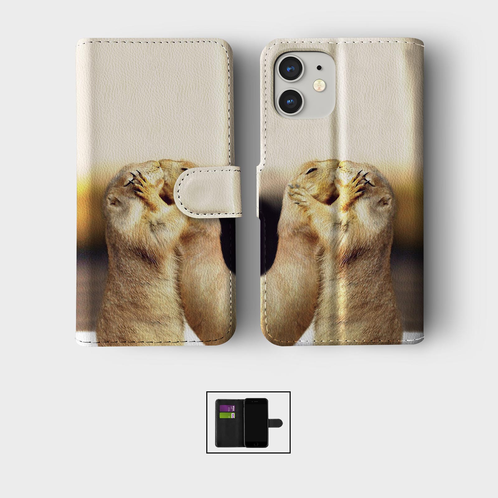 CASE FOR IPHONE 16 16E 15 14 12 SE PRO MAX WALLET FLIP PHONE COVER ANIMAL CUBS - Picture 6 of 8