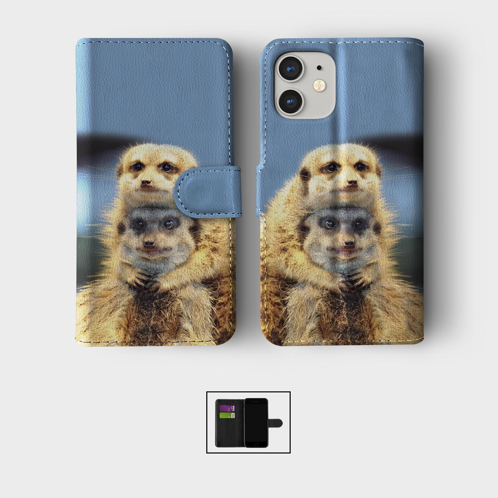 CASE FOR IPHONE 16 16E 15 14 12 SE PRO MAX WALLET FLIP PHONE COVER ANIMAL CUBS - Picture 7 of 8