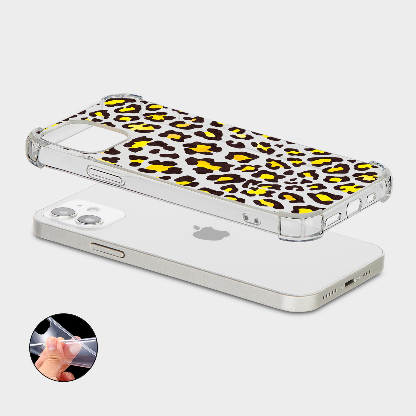 CASE FOR IPHONE 15 14 13 12 11 SE SHOCKPROOF SILICONE COVER ANIMAL PRINT NEON - Picture 12 of 34