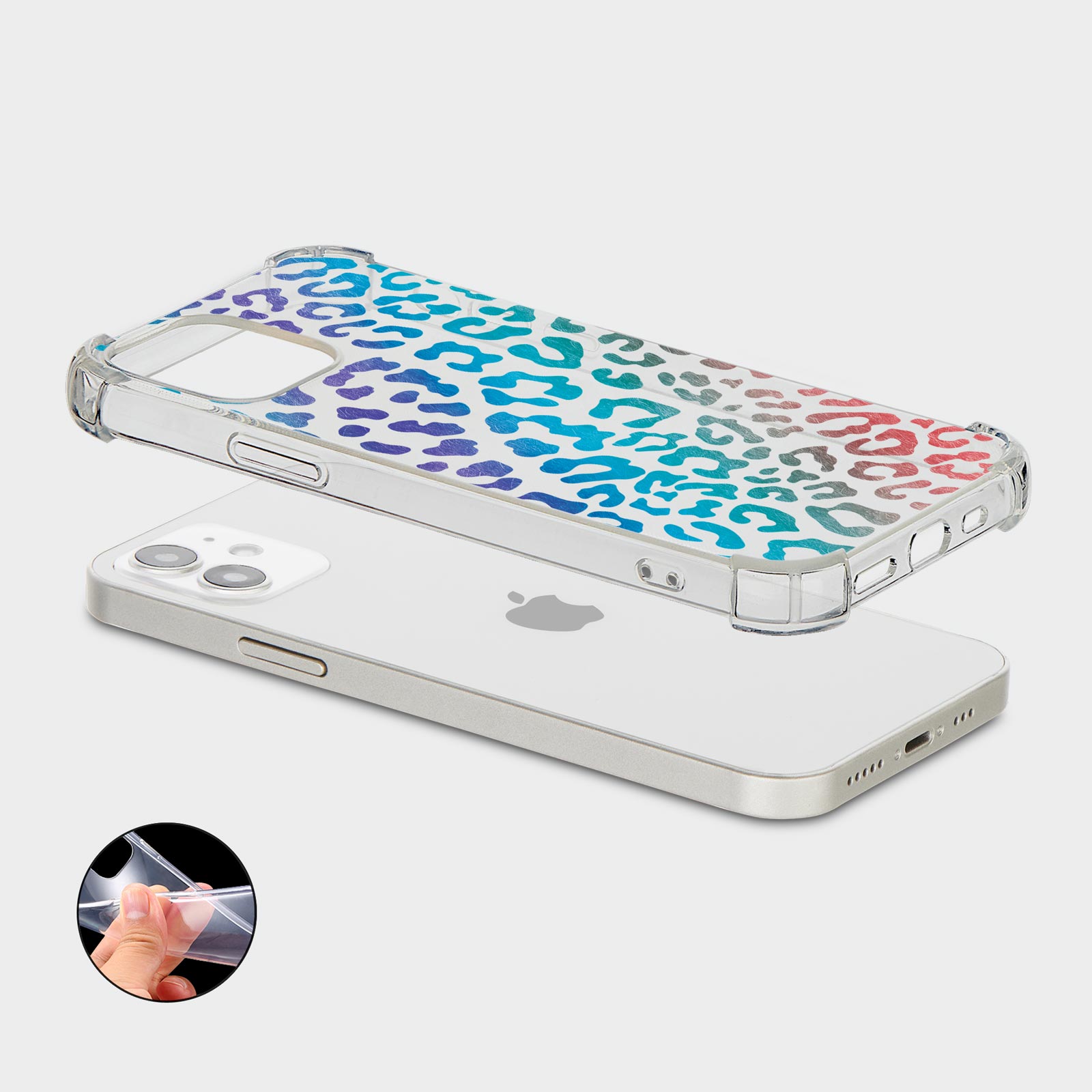 CASE FOR IPHONE 15 14 13 12 11 SE SHOCKPROOF SILICONE COVER ANIMAL PRINT NEON - Picture 16 of 34