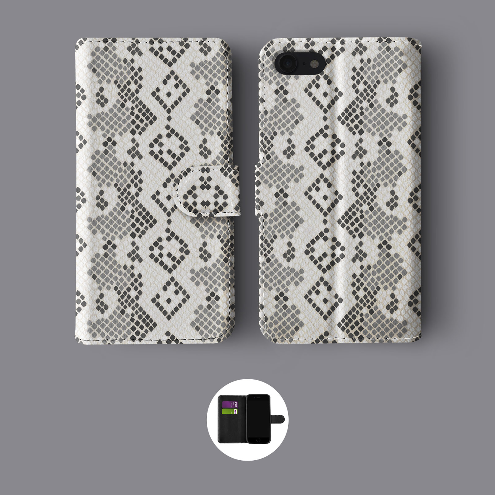 TIERMOTIV LEOPARD GOLD GLITZER SCHLANGE LEDER BRIEFTASCHE HANDYHÜLLE FÜR IPHONE - Bild 9 von 10