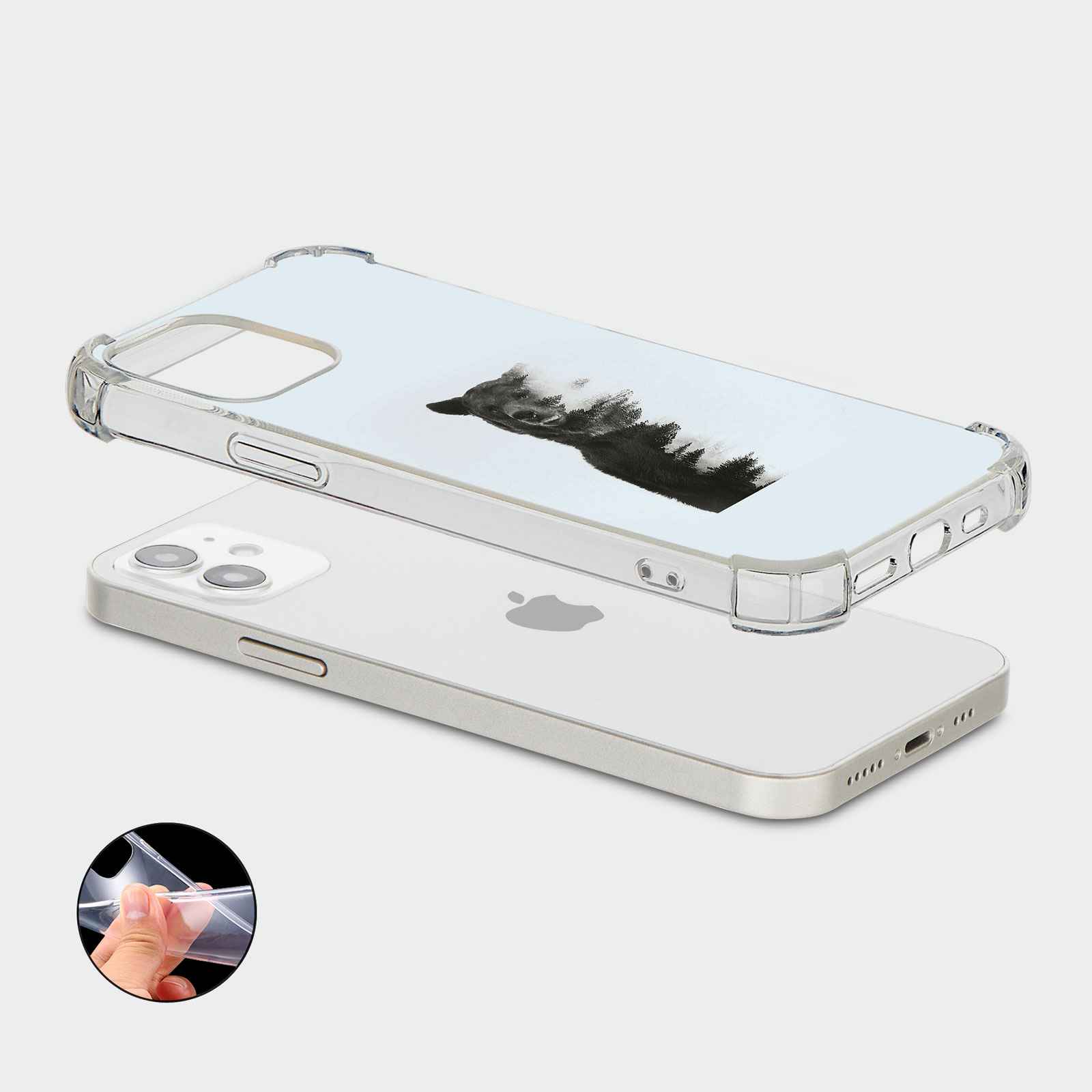 CASE FOR IPHONE 15 14 13 12 SE SHOCKPROOF PHONE COVER BEAR WILD BEAST GRIZZLY - Picture 12 of 34