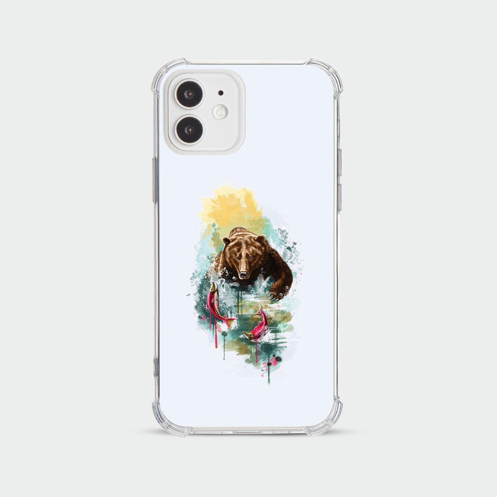 CASE FOR IPHONE 15 14 13 12 SE SHOCKPROOF PHONE COVER BEAR WILD BEAST GRIZZLY - Picture 18 of 34