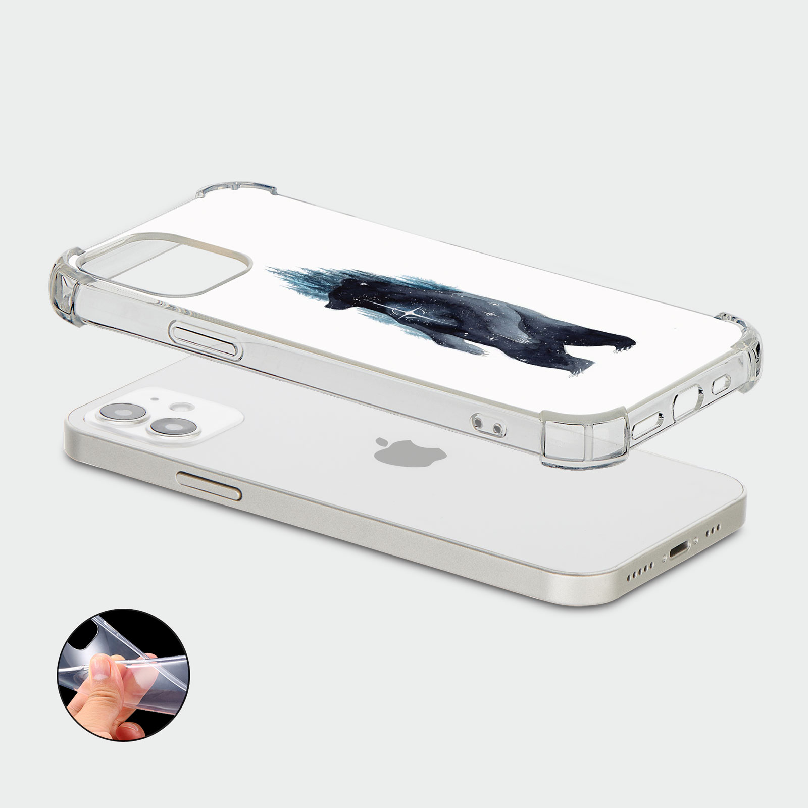 CASE FOR IPHONE 15 14 13 12 SE SHOCKPROOF PHONE COVER BEAR WILD BEAST GRIZZLY - Picture 32 of 34
