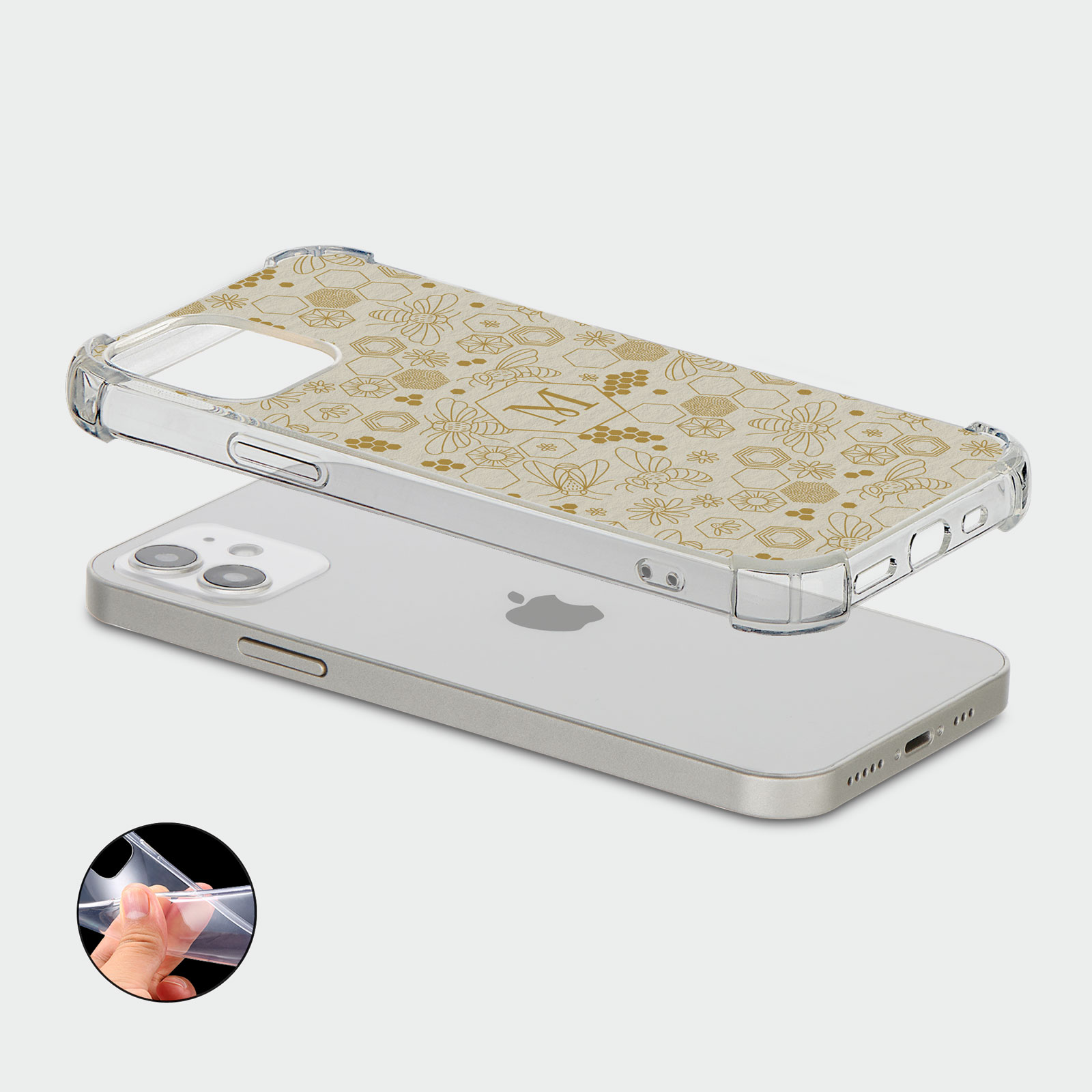 PERSONALISED CASE FOR IPHONE 13 12 SE 8 SHOCKPROOF PHONE COVER HONEYBEE FLORAL - Picture 12 of 122