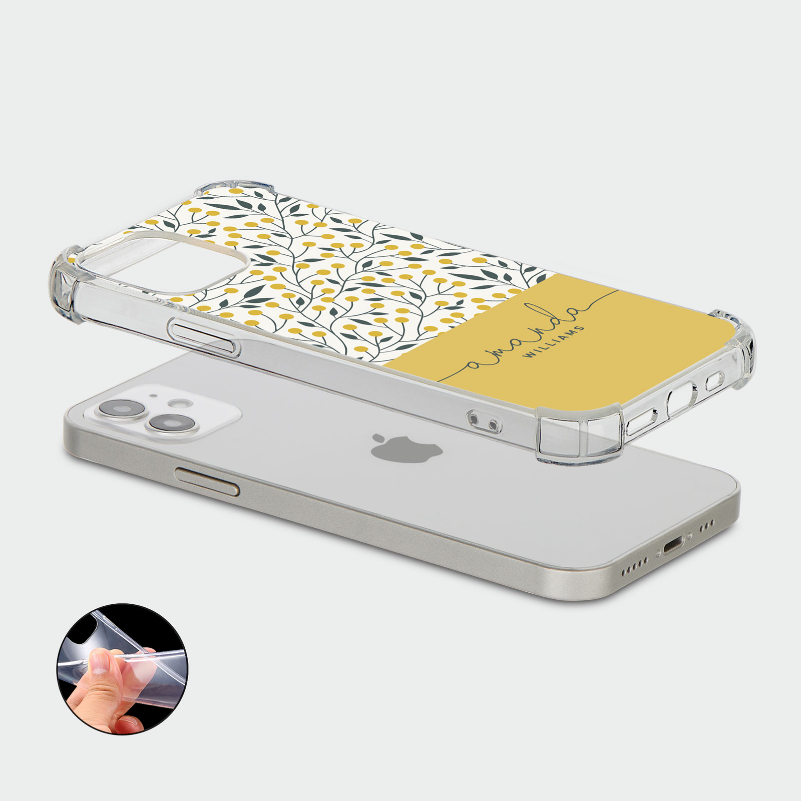 PERSONALISED CASE FOR IPHONE 13 12 SE 8 SHOCKPROOF PHONE COVER HONEYBEE FLORAL - Picture 16 of 122