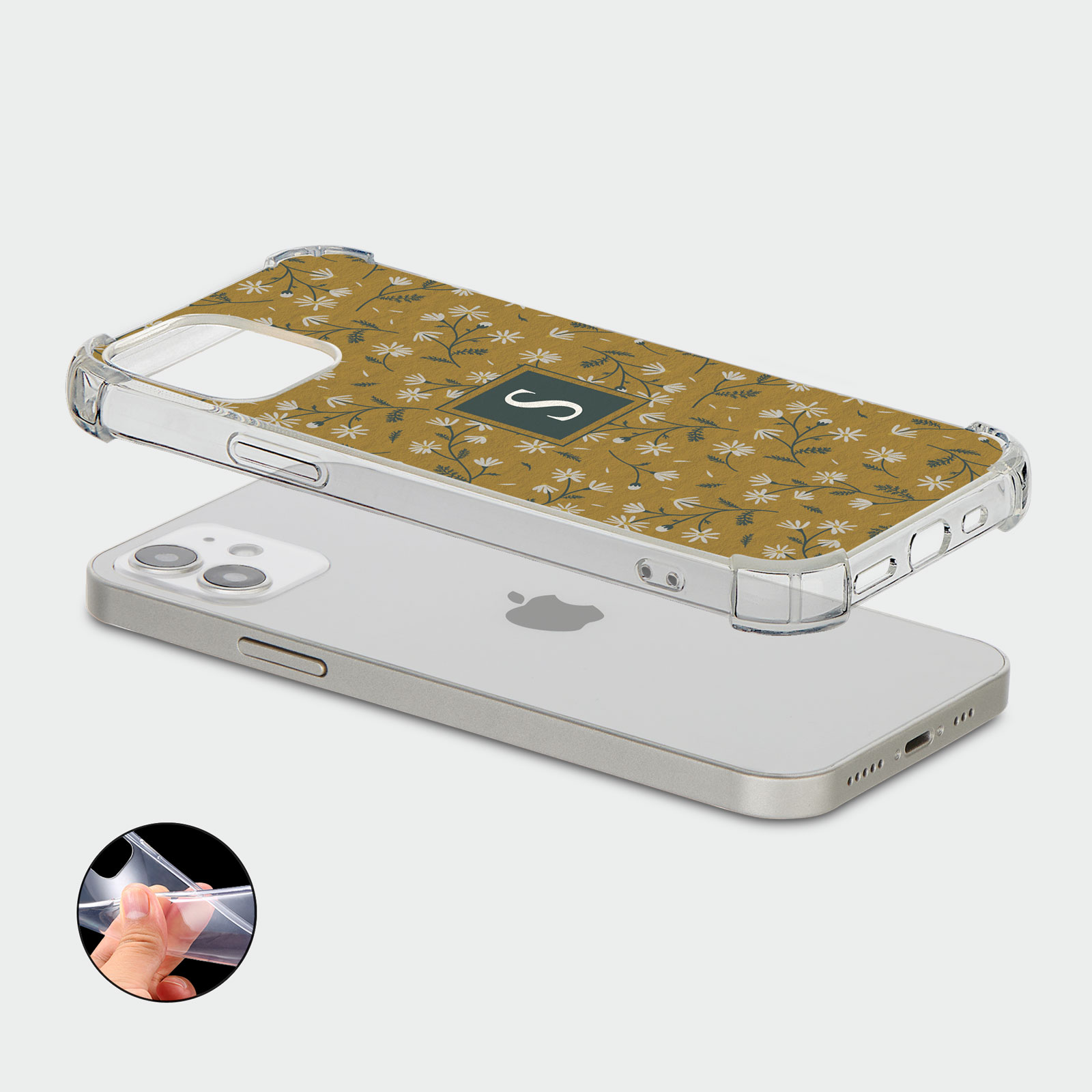 PERSONALISED CASE FOR IPHONE 13 12 SE 8 SHOCKPROOF PHONE COVER HONEYBEE FLORAL - Picture 24 of 122