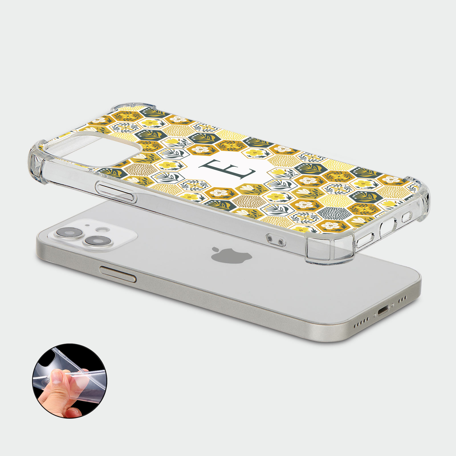 PERSONALISED CASE FOR IPHONE 13 12 SE 8 SHOCKPROOF PHONE COVER HONEYBEE FLORAL - Picture 44 of 122