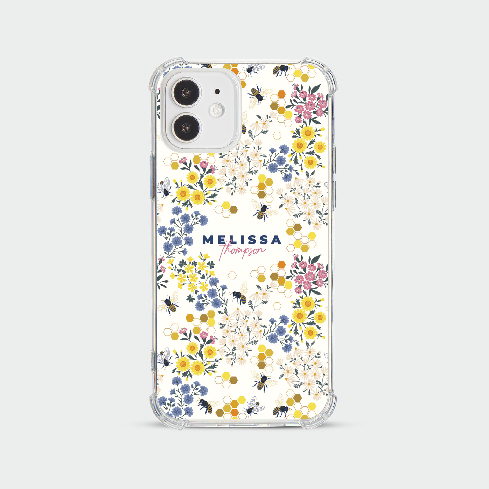 PERSONALISED CASE FOR IPHONE 13 12 SE 8 SHOCKPROOF PHONE COVER HONEYBEE FLORAL - Picture 46 of 122