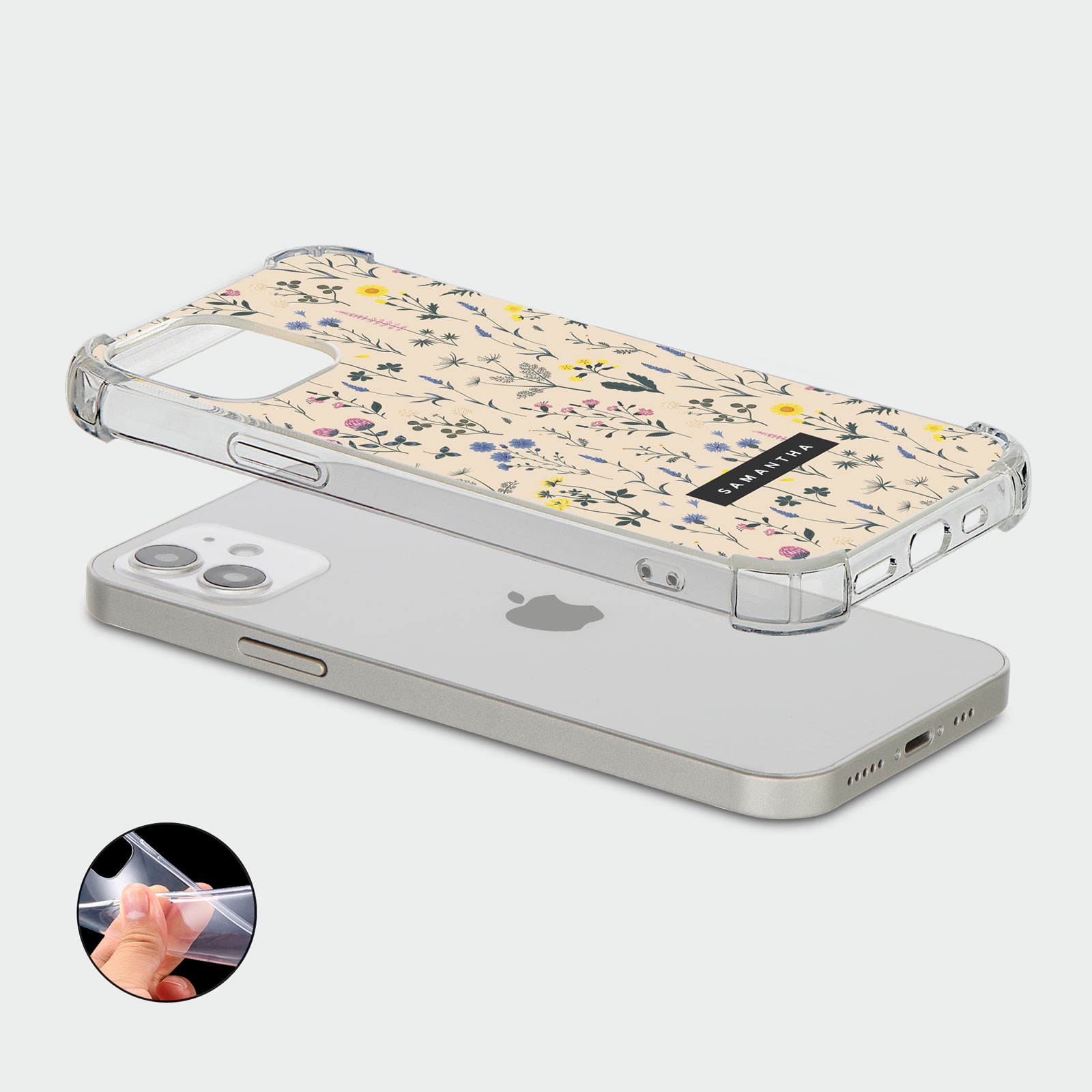 PERSONALISED CASE FOR IPHONE 13 12 SE 8 SHOCKPROOF PHONE COVER HONEYBEE FLORAL - Picture 64 of 122