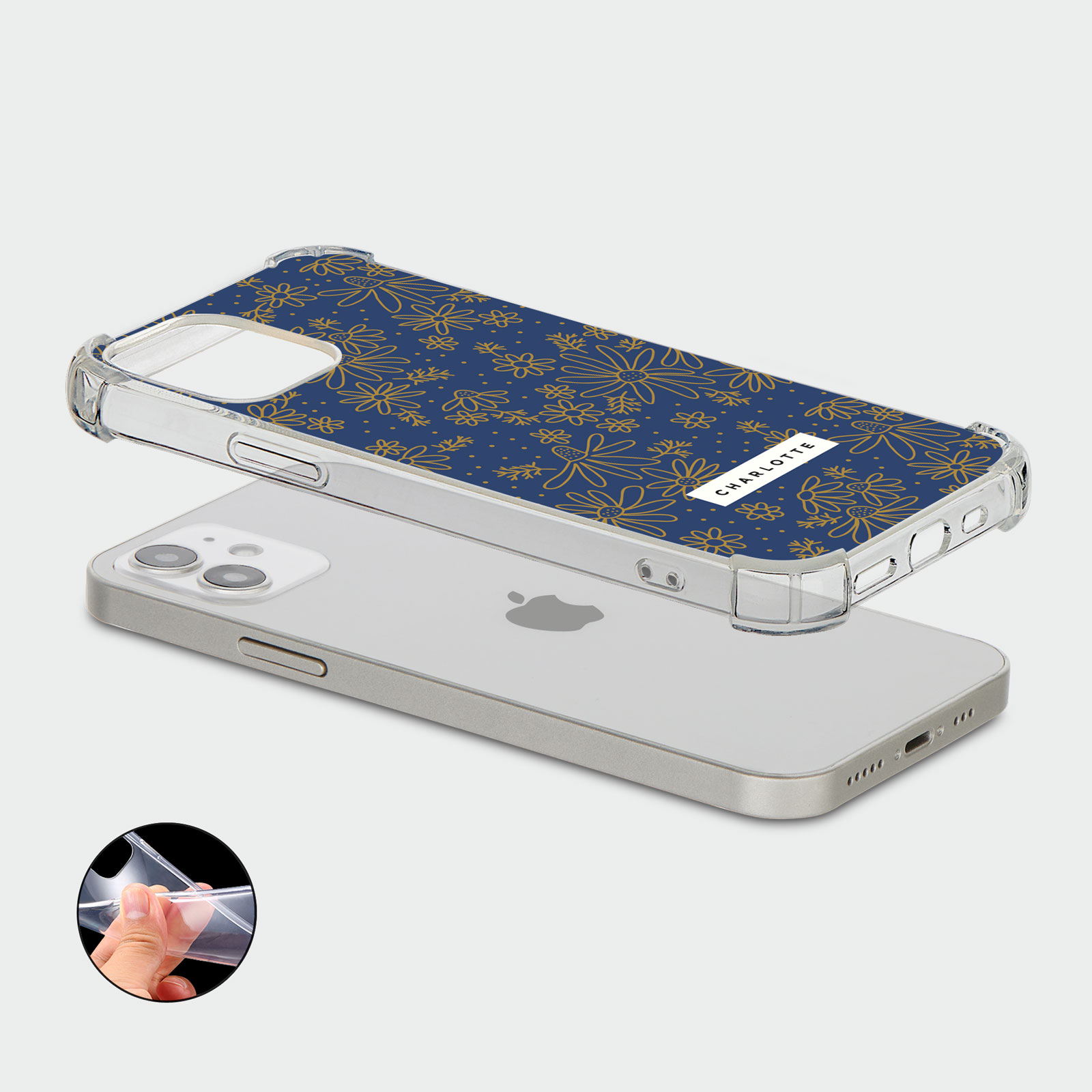 PERSONALISED CASE FOR IPHONE 13 12 SE 8 SHOCKPROOF PHONE COVER HONEYBEE FLORAL - Picture 96 of 122