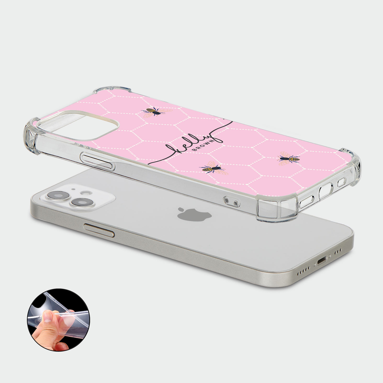 PERSONALISED CASE FOR IPHONE 13 12 SE 8 SHOCKPROOF PHONE COVER HONEYBEE FLORAL - Picture 116 of 122