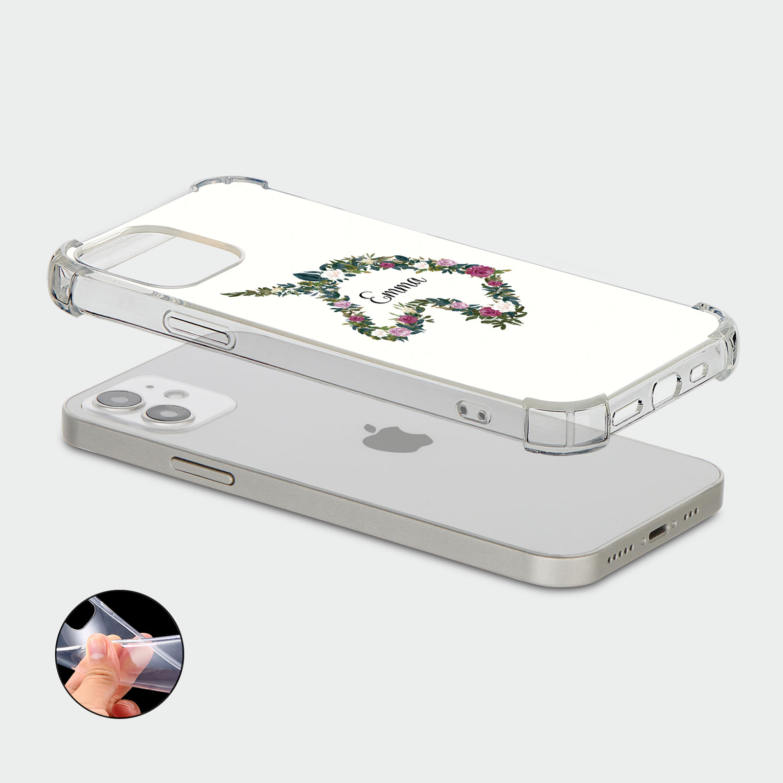 PERSONALISED CASE FOR IPHONE SHOCKPROOF PHONE COVER UNICORNS ROSES HEART FLORAL - Picture 7 of 34