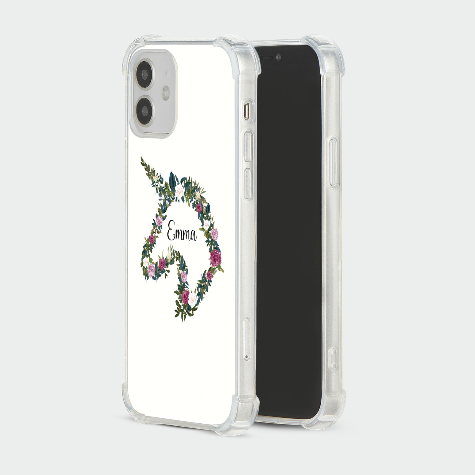 PERSONALISED CASE FOR IPHONE SHOCKPROOF PHONE COVER UNICORNS ROSES HEART FLORAL - Picture 8 of 34