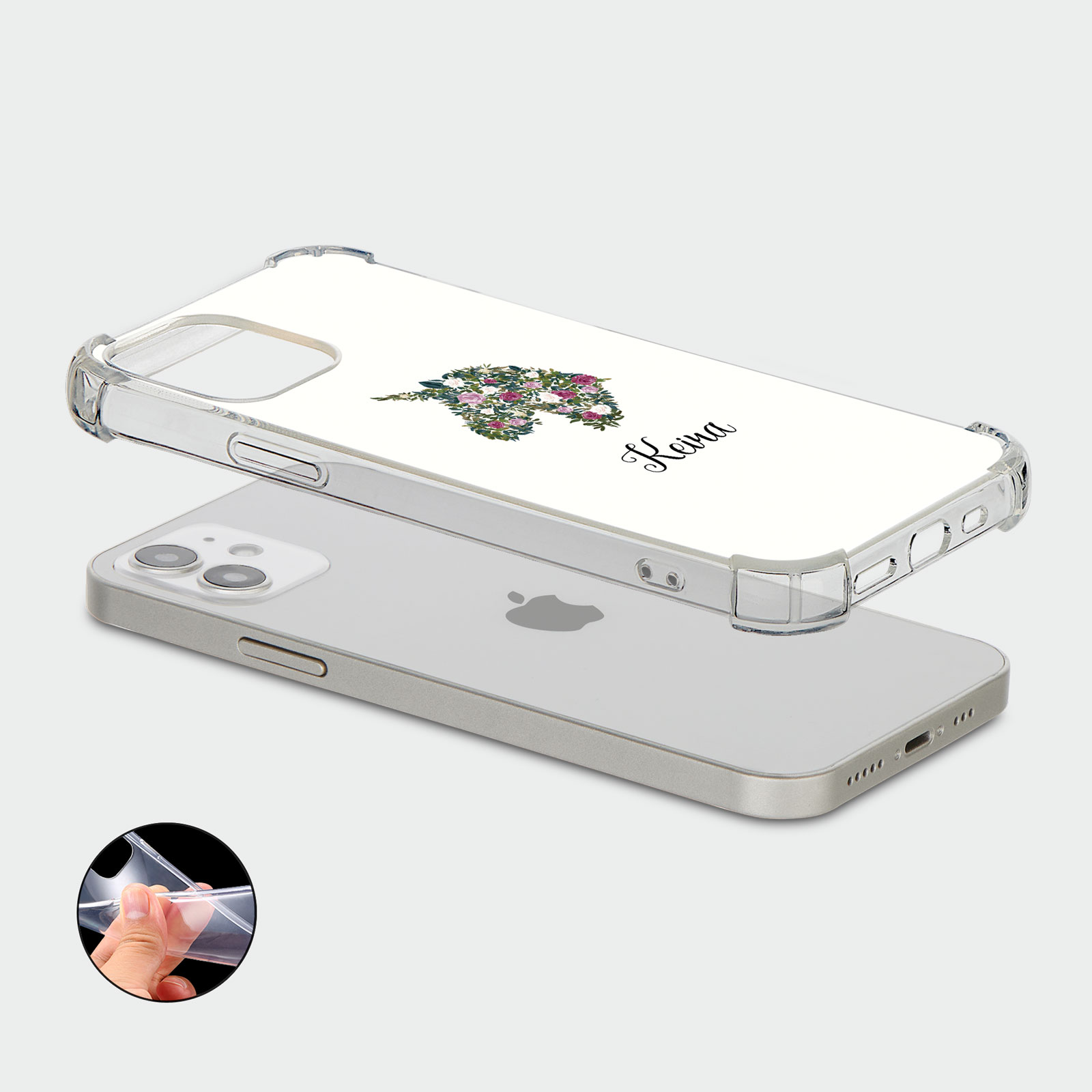 PERSONALISED CASE FOR IPHONE SHOCKPROOF PHONE COVER UNICORNS ROSES HEART FLORAL - Picture 11 of 34