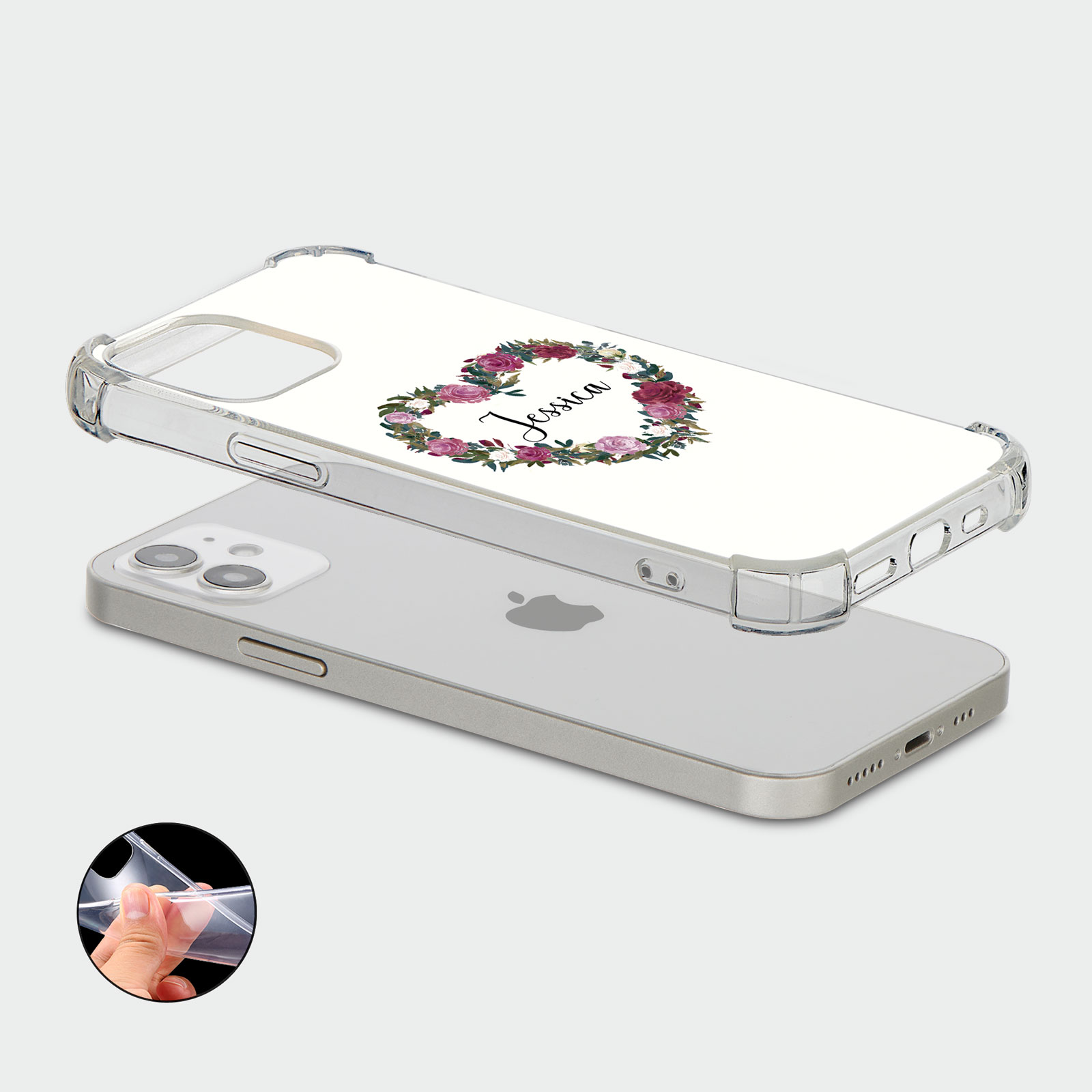 PERSONALISED CASE FOR IPHONE SHOCKPROOF PHONE COVER UNICORNS ROSES HEART FLORAL - Picture 15 of 34