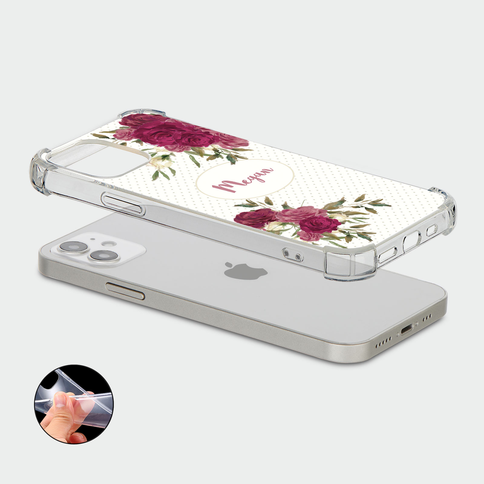 PERSONALISED CASE FOR IPHONE SHOCKPROOF PHONE COVER UNICORNS ROSES HEART FLORAL - Picture 23 of 34