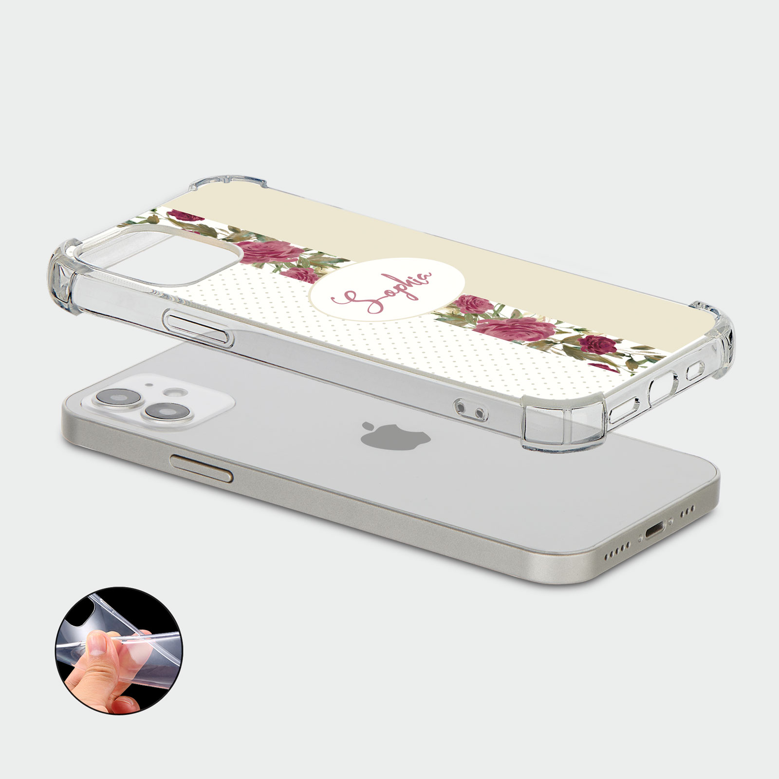 PERSONALISED CASE FOR IPHONE SHOCKPROOF PHONE COVER UNICORNS ROSES HEART FLORAL - Picture 27 of 34