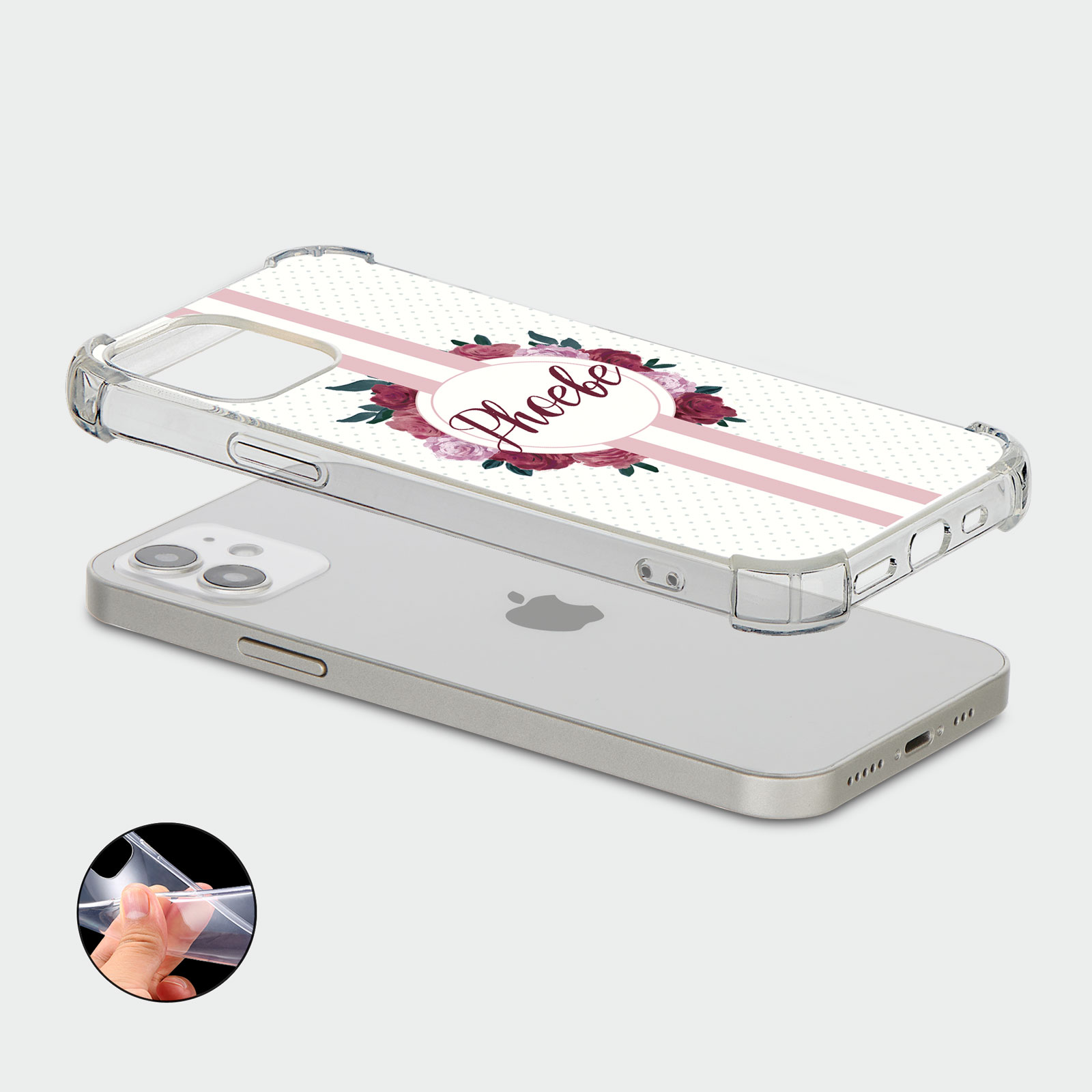 PERSONALISED CASE FOR IPHONE SHOCKPROOF PHONE COVER UNICORNS ROSES HEART FLORAL - Picture 31 of 34