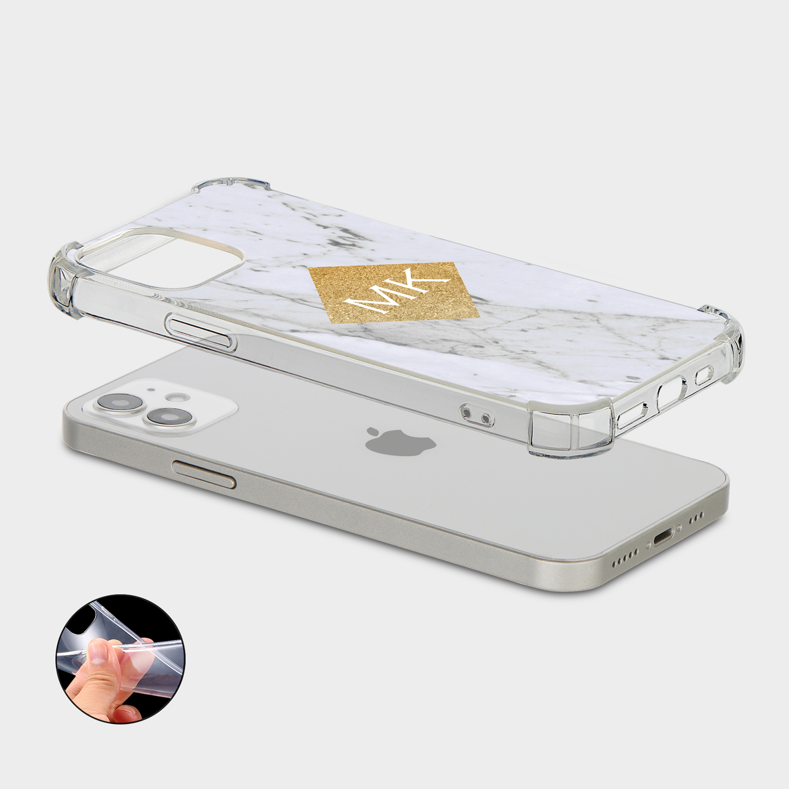 PERSONALISED CASE FOR IPHONE SHOCKPROOF PHONE COVER MARBLE GOLD GRANITE STONE - Picture 8 of 34