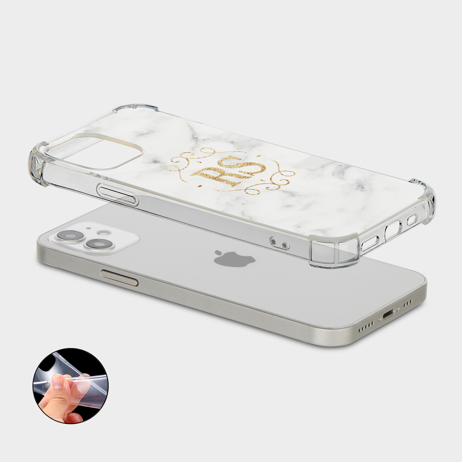 PERSONALISED CASE FOR IPHONE SHOCKPROOF PHONE COVER MARBLE GOLD GRANITE STONE - Picture 32 of 34
