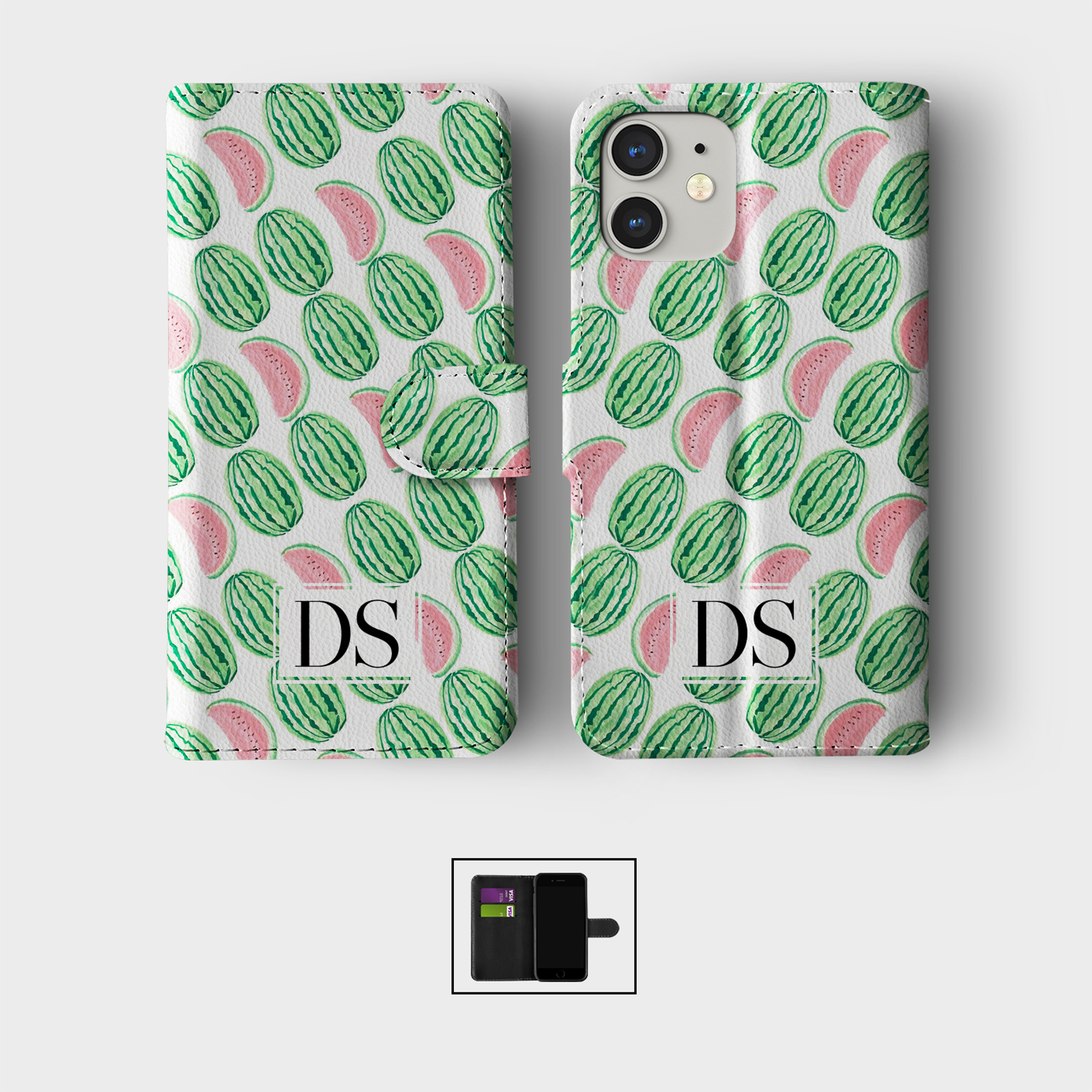 PERSONALISED FLIP WALLET PHONE CASE FOR IPHONE 16 15 14 13 12 11 FRUIT VEGGIES - Picture 5 of 10