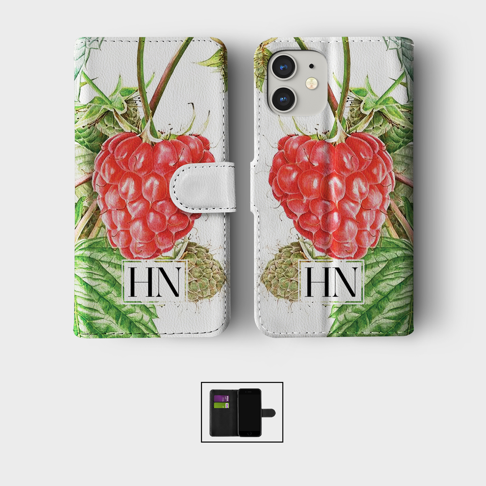 PERSONALISED FLIP WALLET PHONE CASE FOR IPHONE 16 15 14 13 12 11 FRUIT VEGGIES - Picture 6 of 10