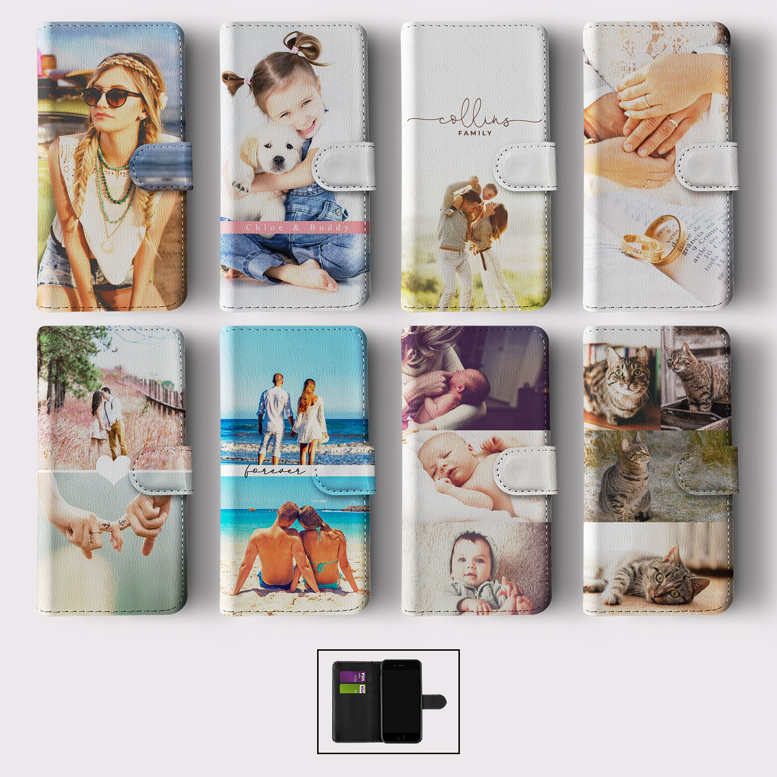 CUSTOM PHOTO WALLET FLIP PHONE CASE FOR SAMSUNG S23 S22 PLUS PERSONALISED IMAGE - Picture 10 of 10