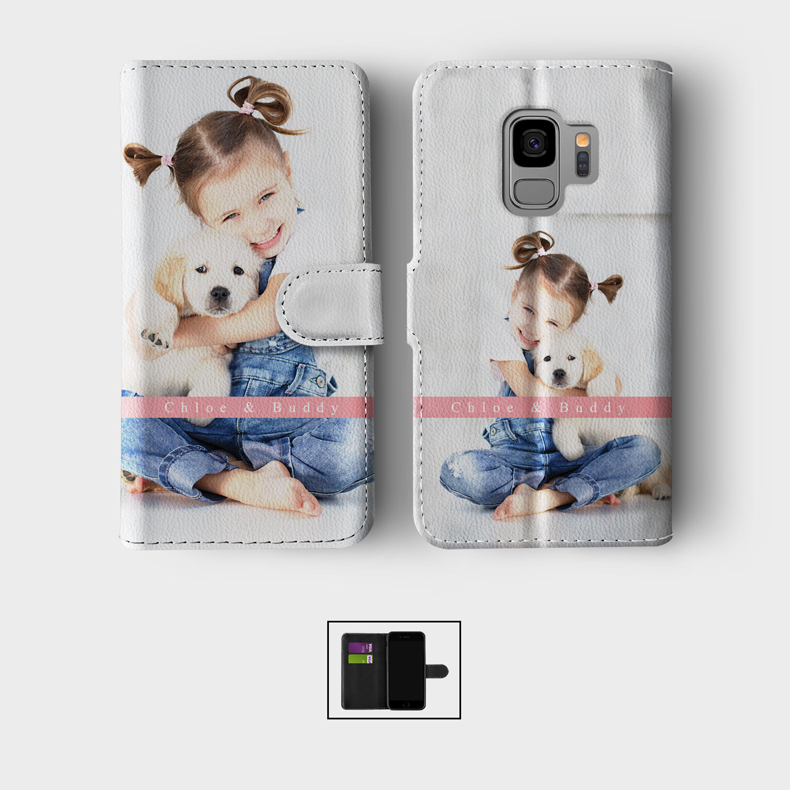 CUSTOM PHOTO WALLET FLIP PHONE CASE FOR SAMSUNG S23 S22 PLUS PERSONALISED IMAGE - Picture 3 of 10