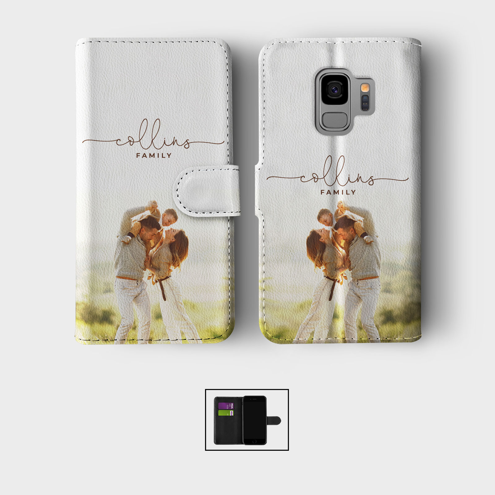 CUSTOM PHOTO WALLET FLIP PHONE CASE FOR SAMSUNG S23 S22 PLUS PERSONALISED IMAGE - Picture 4 of 10