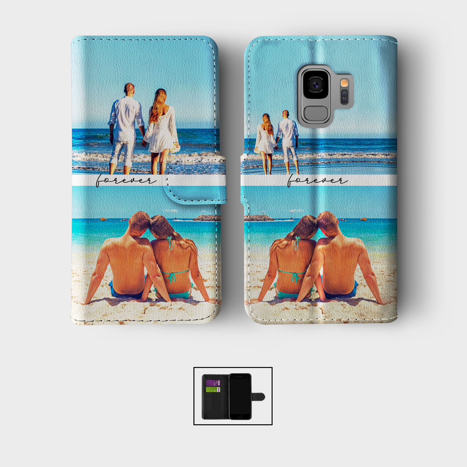CUSTOM PHOTO WALLET FLIP PHONE CASE FOR SAMSUNG S23 S22 PLUS PERSONALISED IMAGE - Picture 7 of 10
