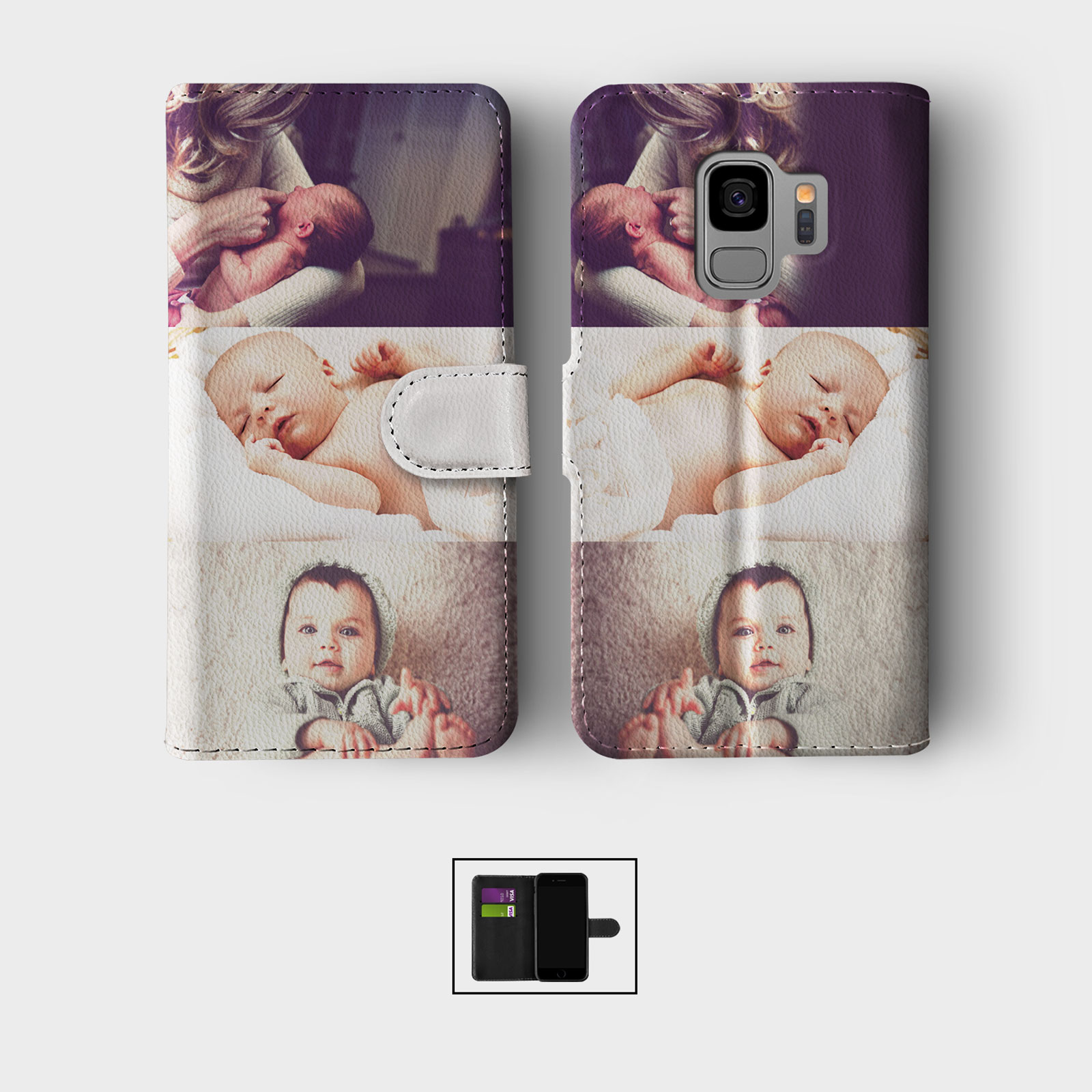 CUSTOM PHOTO WALLET FLIP PHONE CASE FOR SAMSUNG S23 S22 PLUS PERSONALISED IMAGE - Picture 8 of 10
