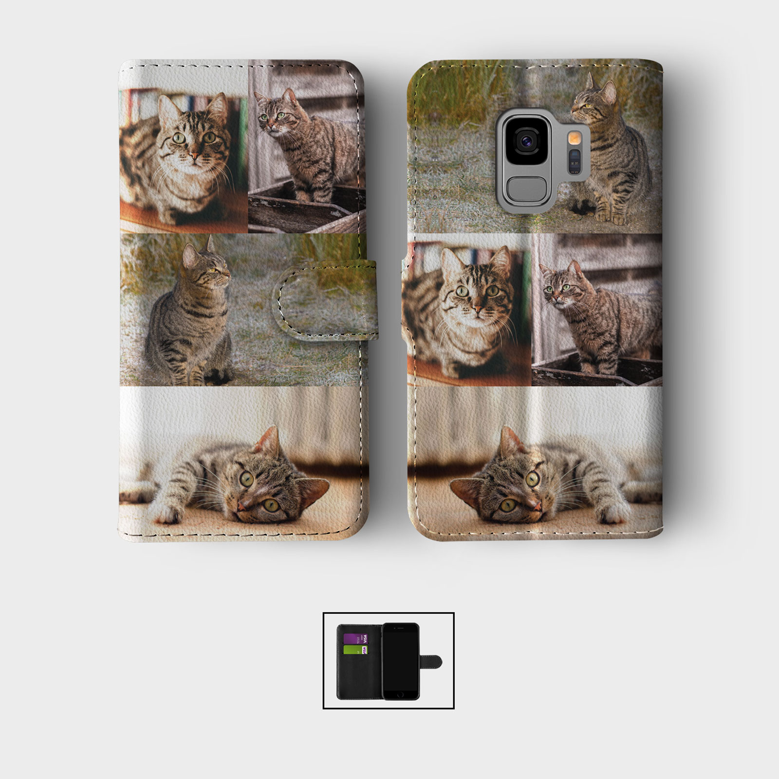 CUSTOM PHOTO WALLET FLIP PHONE CASE FOR SAMSUNG S23 S22 PLUS PERSONALISED IMAGE - Picture 9 of 10