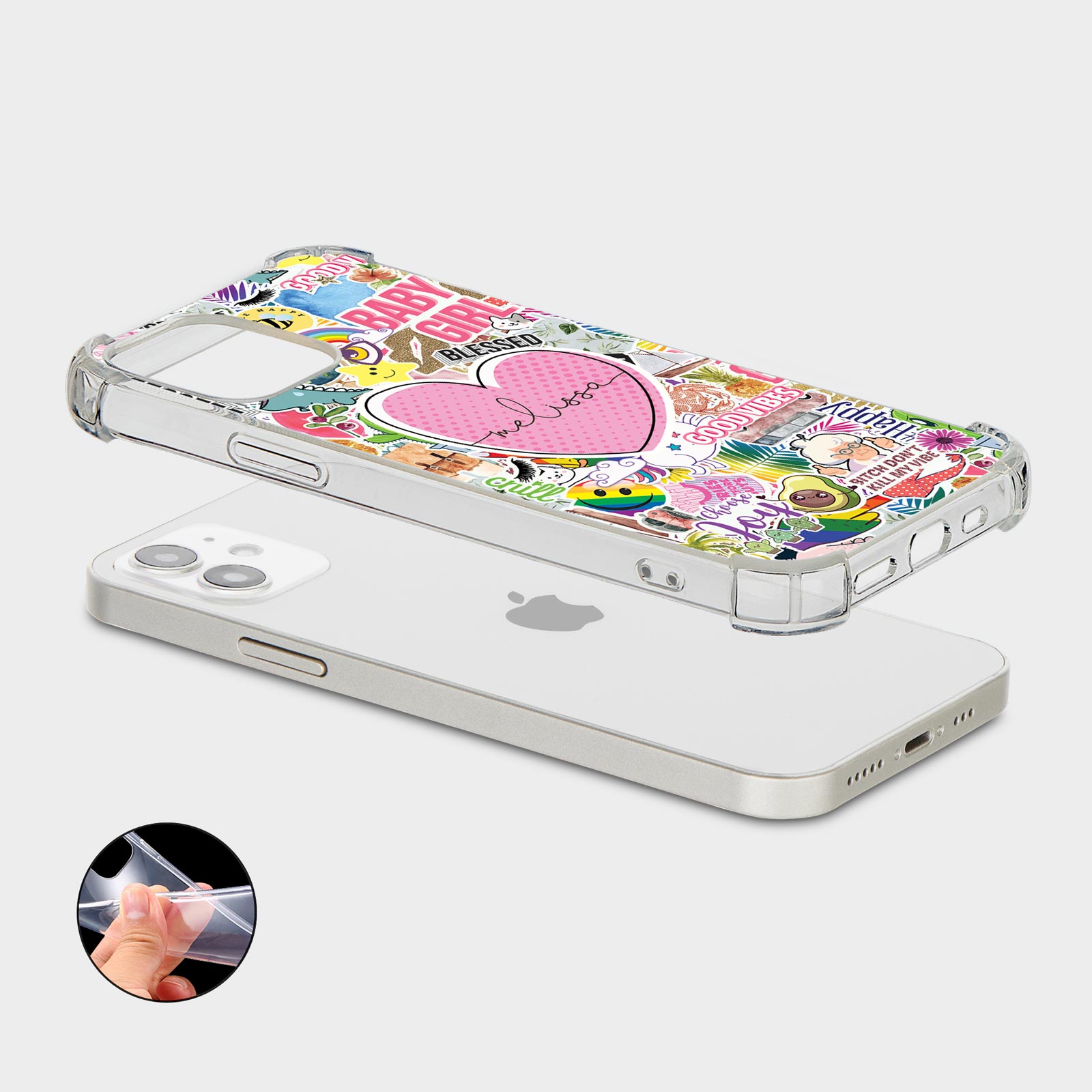 PERSONALISED CASE FOR IPHONE 15 14 13 12 11 SE SHOCKPROOF PHONE COVER STICKERS - Picture 4 of 22
