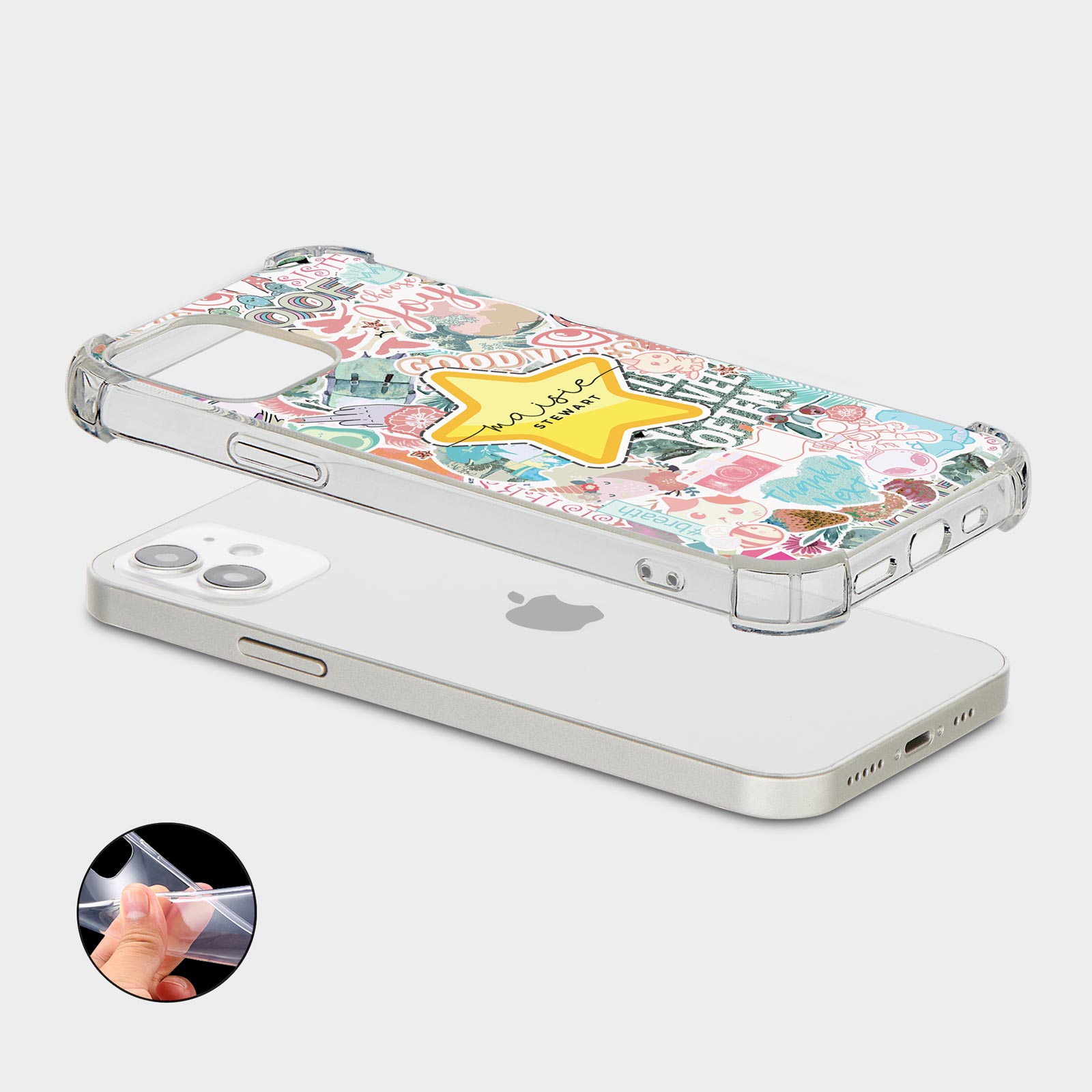 PERSONALISED CASE FOR IPHONE 15 14 13 12 11 SE SHOCKPROOF PHONE COVER STICKERS - Picture 8 of 22