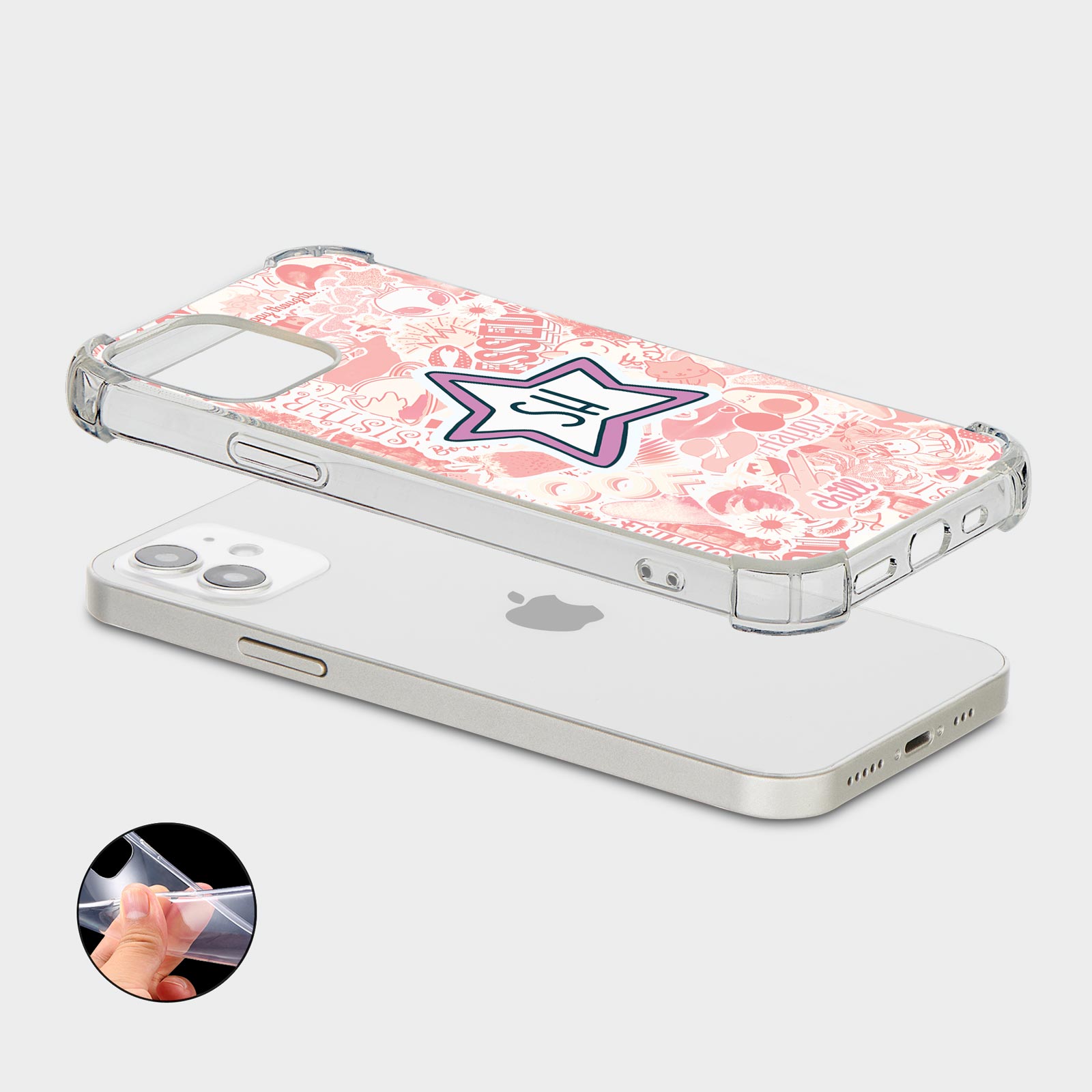 PERSONALISED CASE FOR IPHONE 15 14 13 12 11 SE SHOCKPROOF PHONE COVER STICKERS - Picture 12 of 22