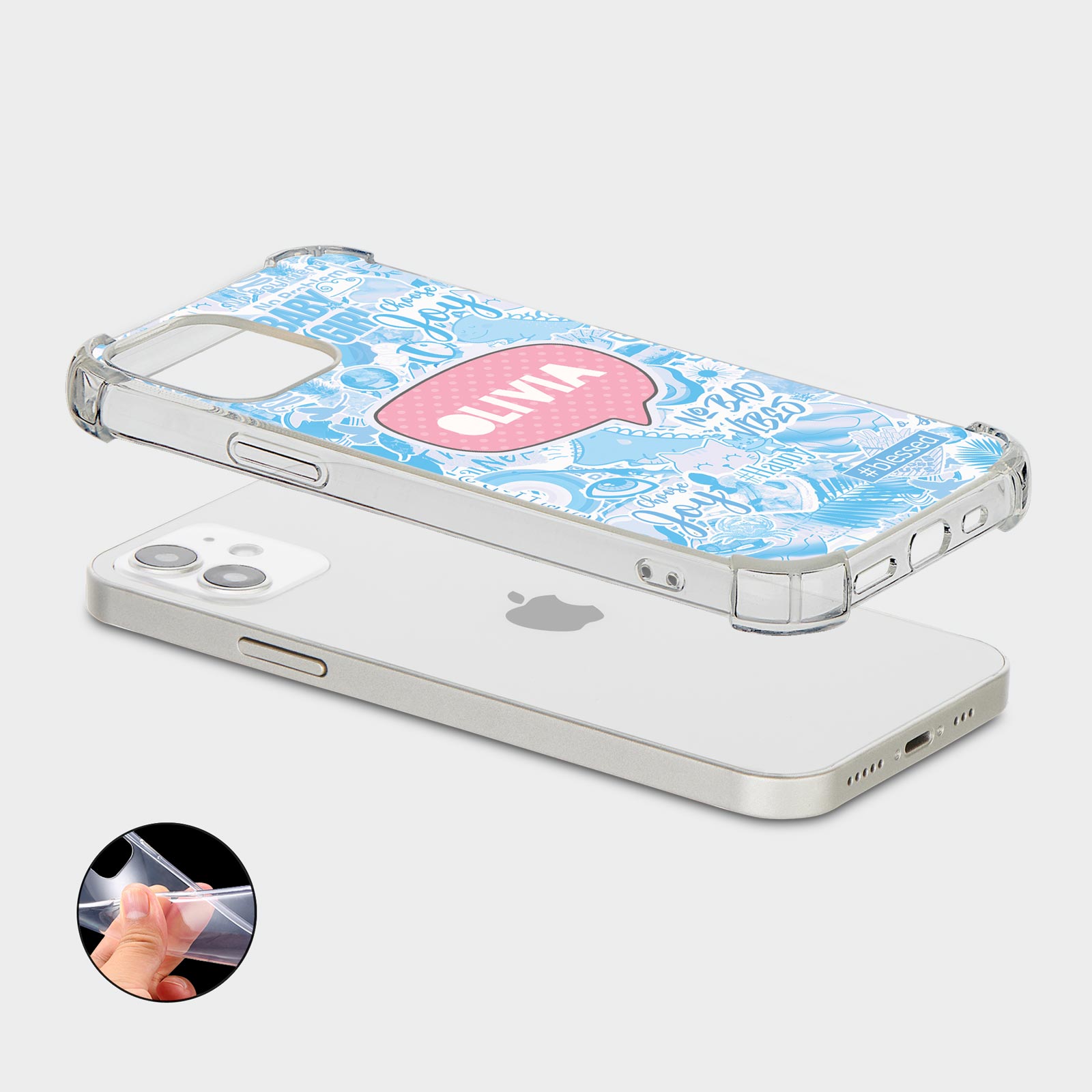 PERSONALISED CASE FOR IPHONE 15 14 13 12 11 SE SHOCKPROOF PHONE COVER STICKERS - Picture 16 of 22