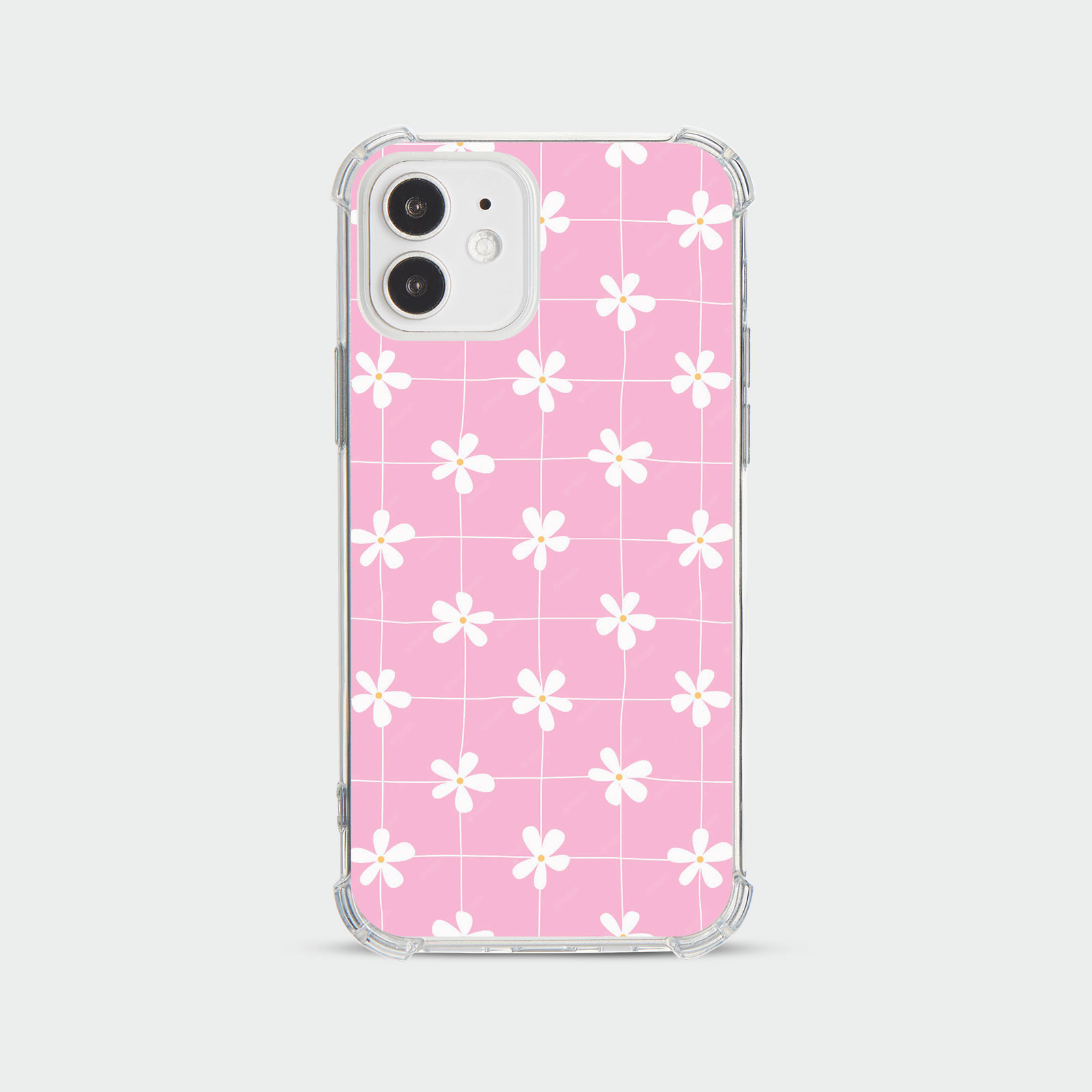 CASE FOR IPHONE 15 14 13 12 SE SHOCKPROOF PHONE COVER FLORAL GINGHAM PASTEL - Picture 14 of 34