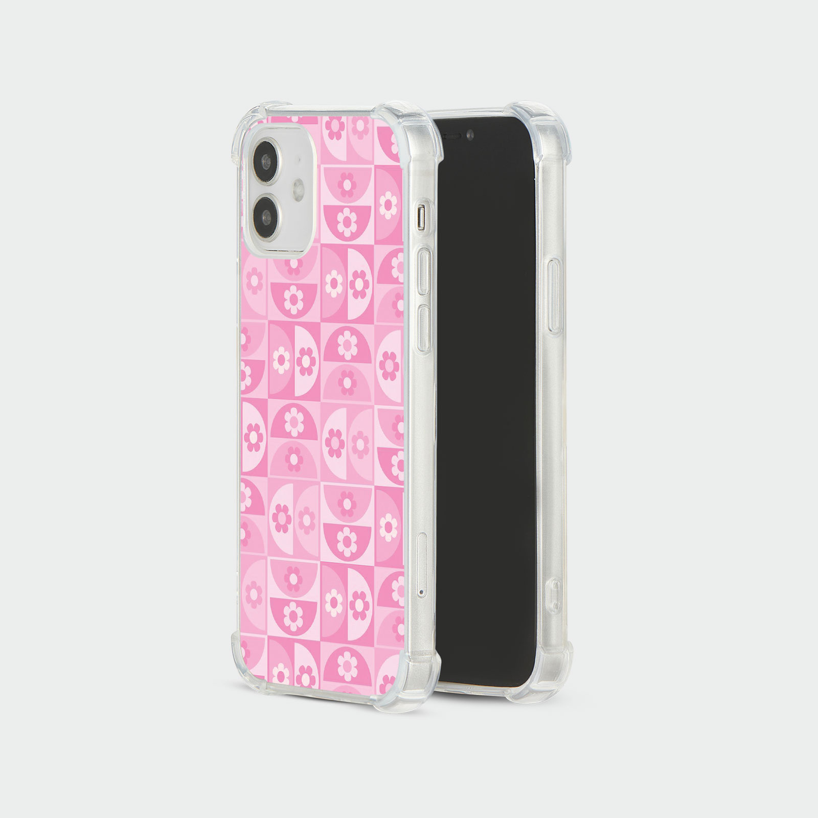 CASE FOR IPHONE 15 14 13 12 SE SHOCKPROOF PHONE COVER FLORAL GINGHAM PASTEL - Picture 19 of 34