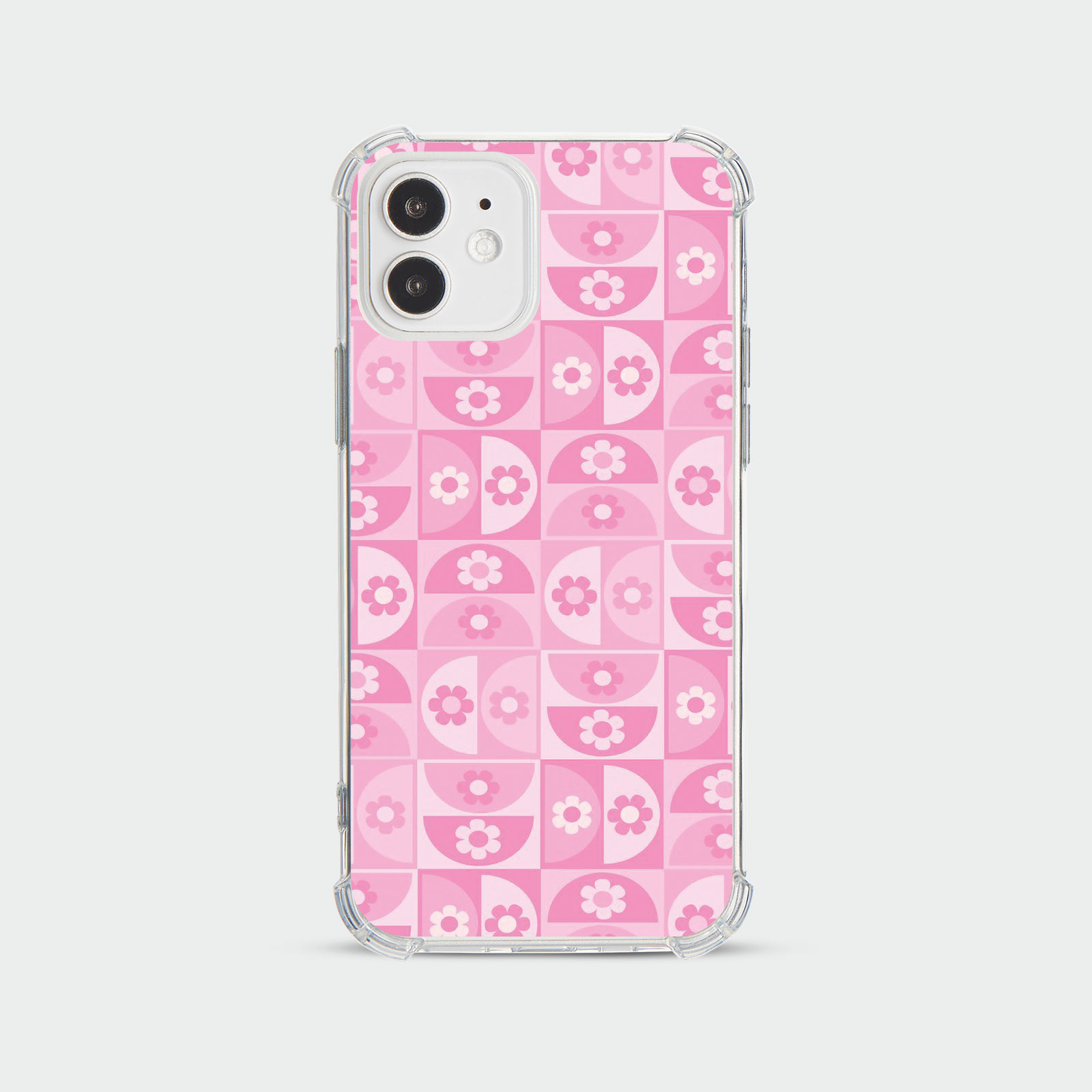 CASE FOR IPHONE 15 14 13 12 SE SHOCKPROOF PHONE COVER FLORAL GINGHAM PASTEL - Picture 18 of 34
