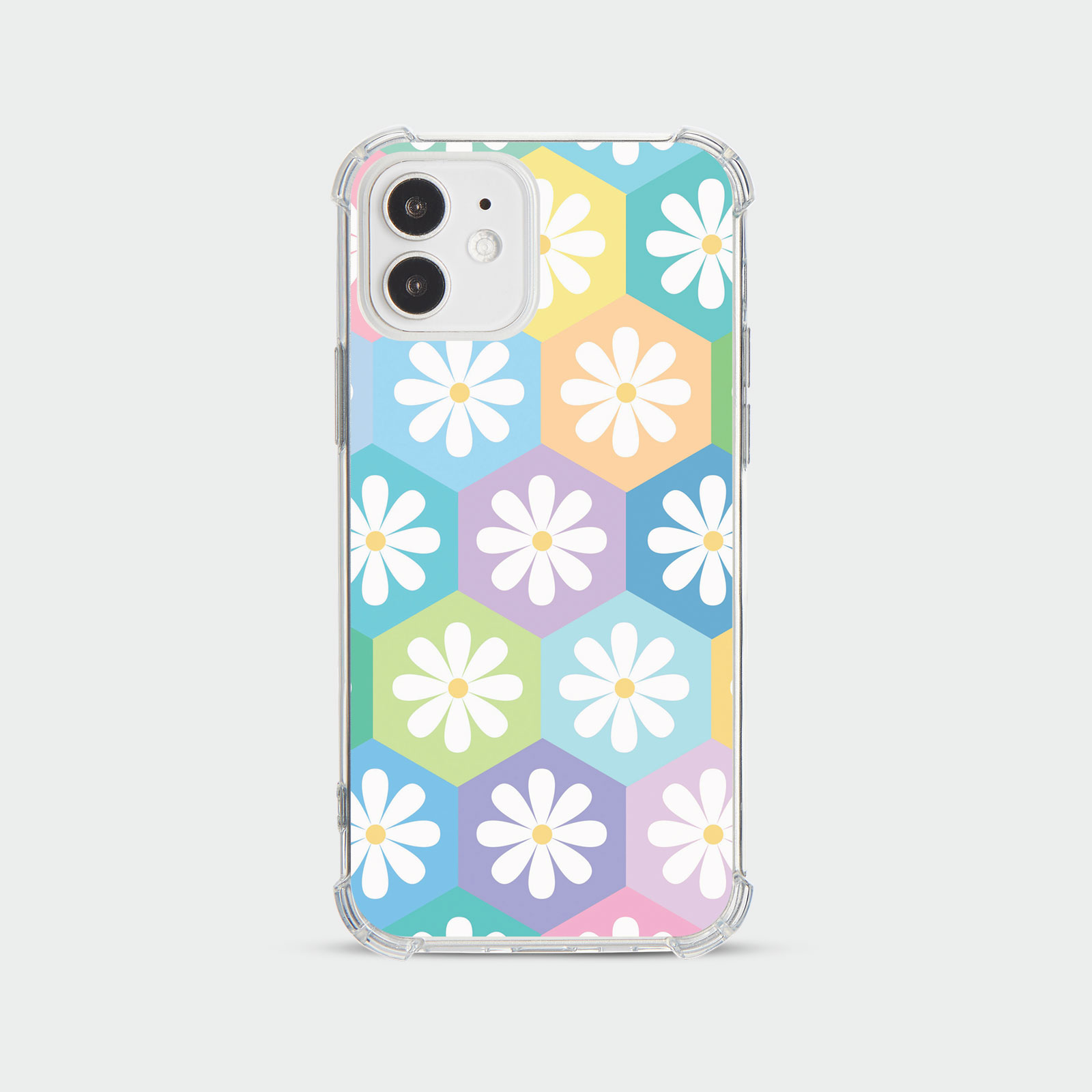 CASE FOR IPHONE 15 14 13 12 SE SHOCKPROOF PHONE COVER FLORAL GINGHAM PASTEL - Picture 22 of 34