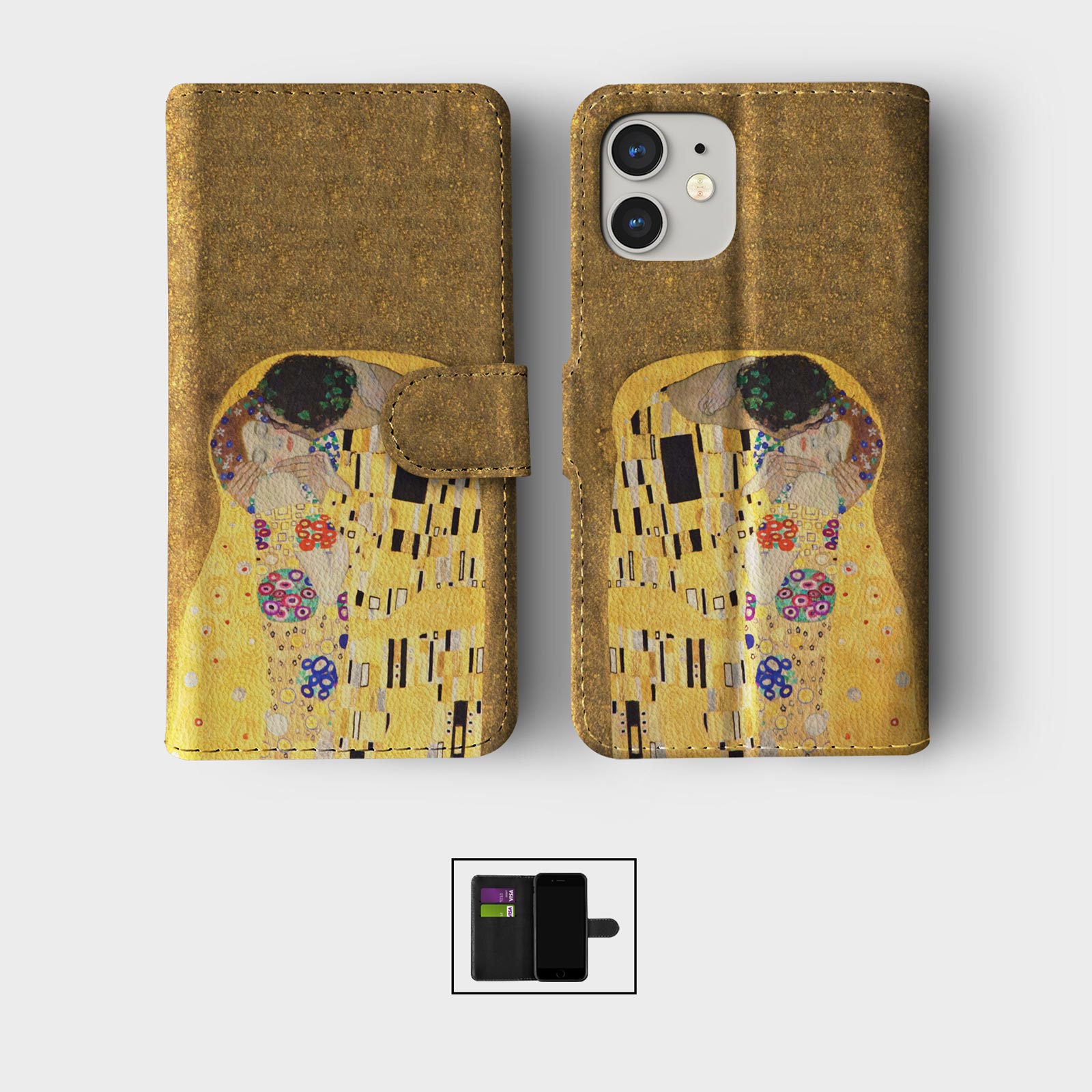 CASE FOR IPHONE 16 15 14 13 12 11 PRO WALLET FLIP PHONE COVER CLASSIC PAINTINGS - Picture 2 of 10