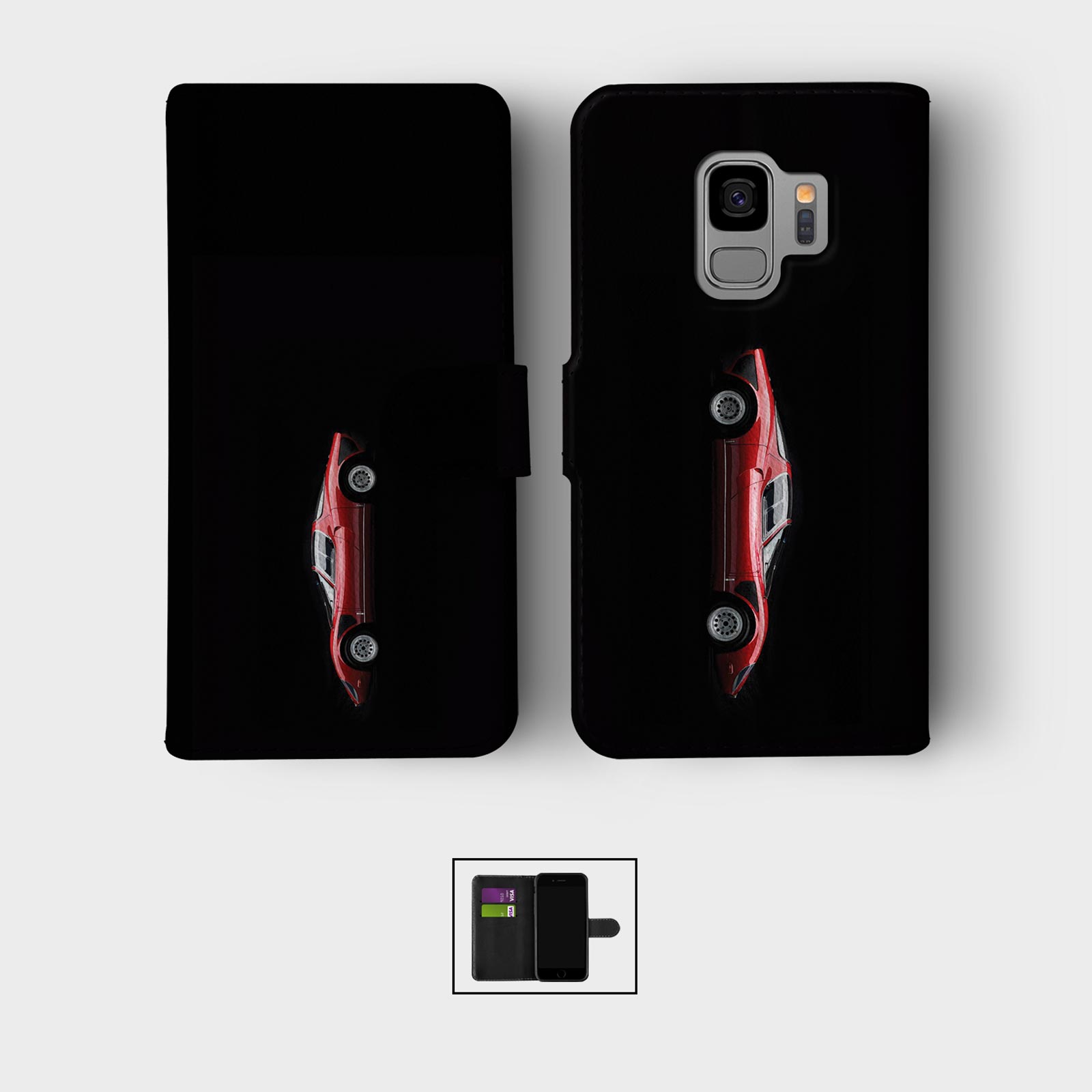 CASE FOR SAMSUNG S23 S22 S21 S20 S10 WALLET FLIP PHONE COVER CLASSIC CARS RETRO - Picture 4 of 9