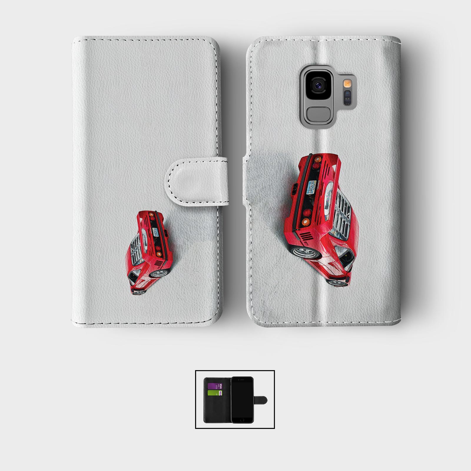 CASE FOR SAMSUNG S23 S22 S21 S20 S10 WALLET FLIP PHONE COVER CLASSIC CARS RETRO - Picture 7 of 9