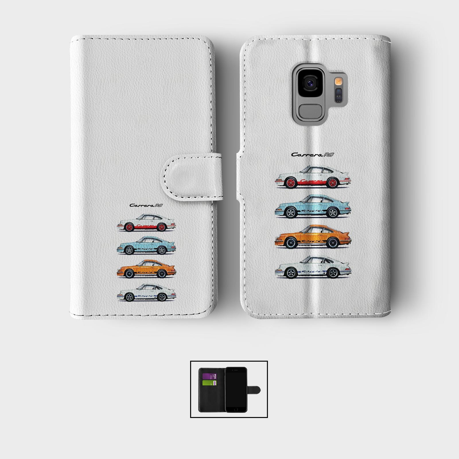 CASE FOR SAMSUNG S23 S22 S21 S20 S10 WALLET FLIP PHONE COVER CARS CLASSIC RETRO - Picture 4 of 9