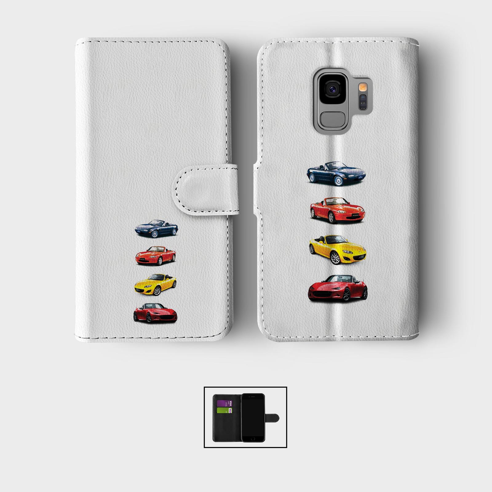 CASE FOR SAMSUNG S23 S22 S21 S20 S10 WALLET FLIP PHONE COVER CARS CLASSIC RETRO - Picture 6 of 9