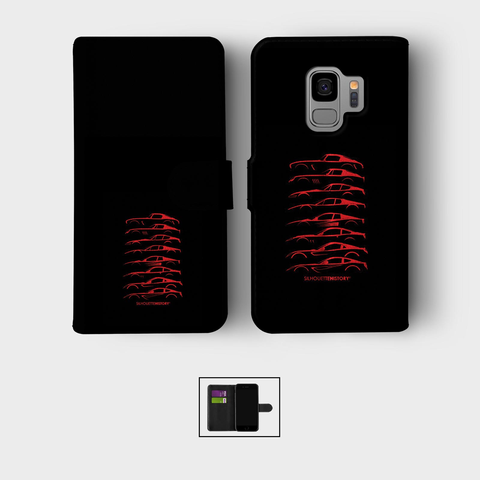 CASE FOR SAMSUNG S23 S22 S21 S20 S10 S9 WALLET FLIP PHONE COVER CARS RETRO - Picture 7 of 9