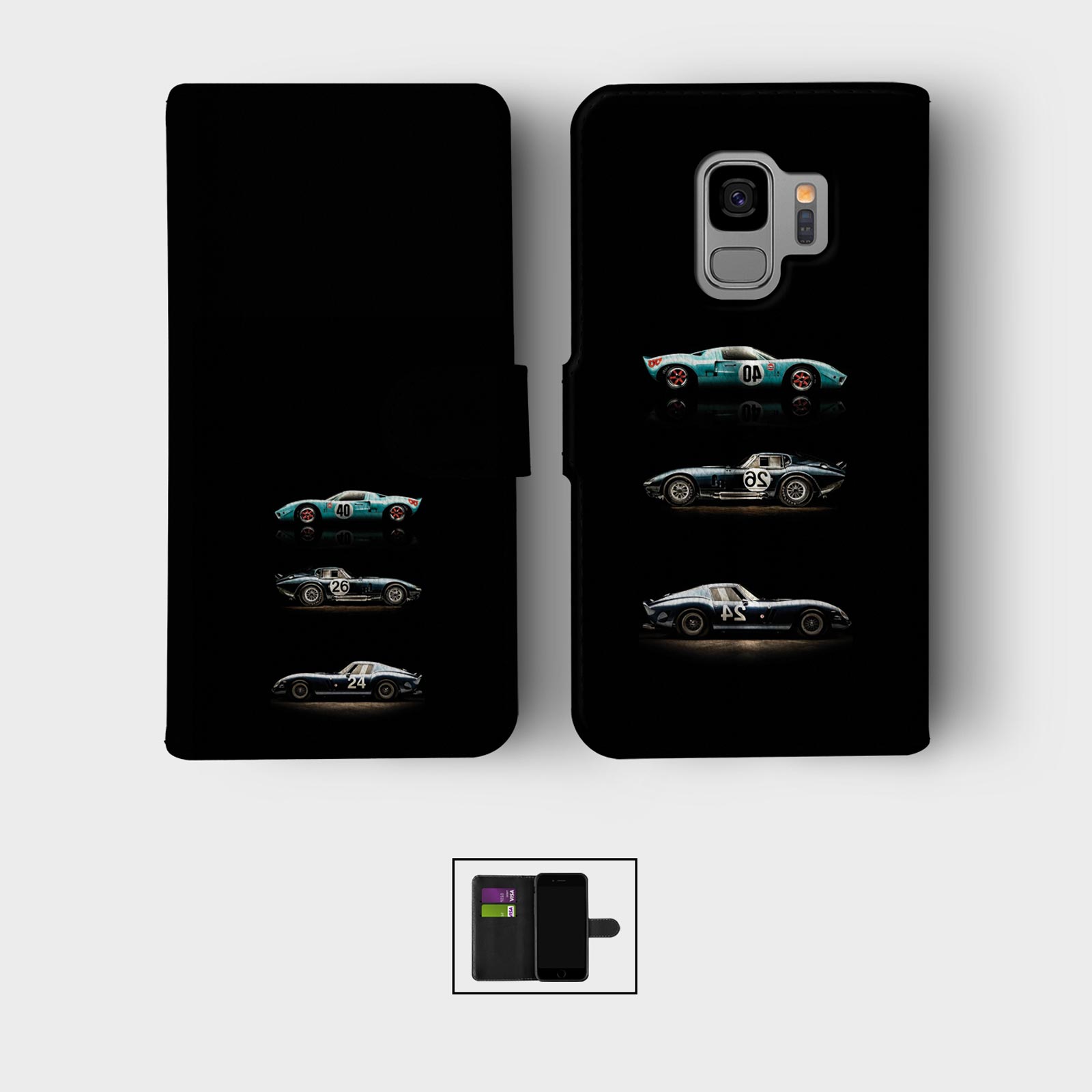 CASE FOR SAMSUNG S23 S22 S21 S20 S10 S9 WALLET FLIP PHONE COVER CARS VINTAGE ADS - Picture 3 of 8