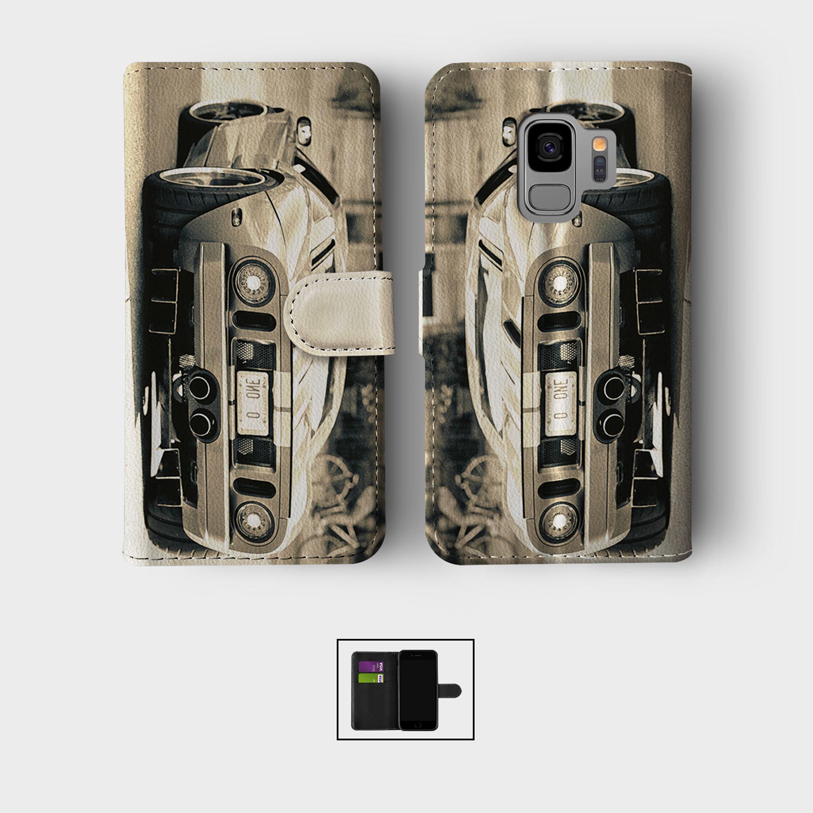 CASE FOR SAMSUNG S23 S22 S21 S20 S10 S9 WALLET FLIP PHONE COVER CARS VINTAGE ADS - Picture 5 of 8